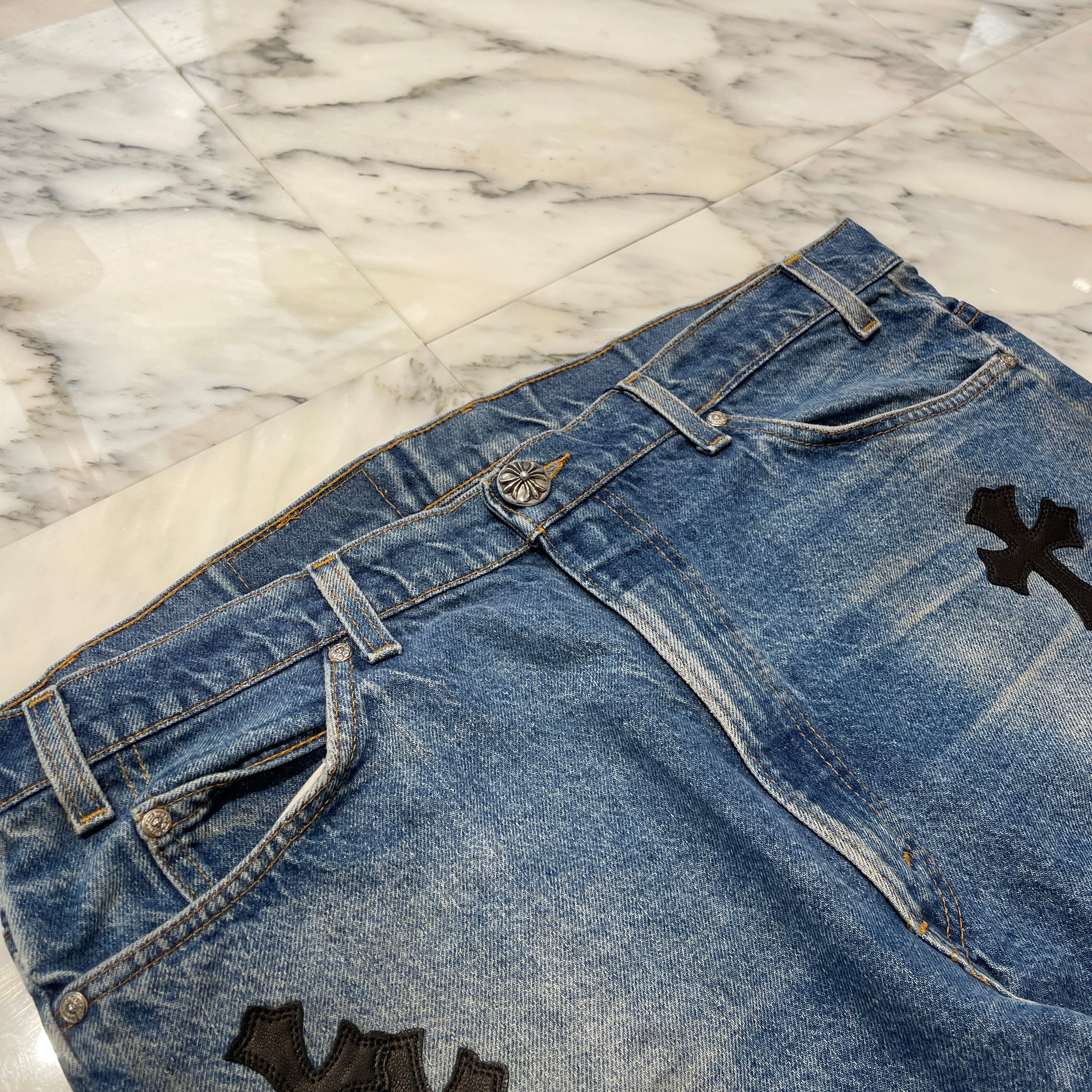 CHROME HEARTS × Levi's 517 VNTG Cross Leather Patch Jeans Size 38 クロムハーツ × リーバイス 517 ヴィンテージ クロスレザーパッチ ジーンズ デニムパンツ サイズ38
