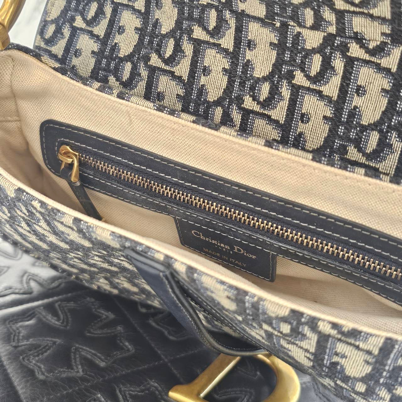 DIOR Christian Dior Oblique Jacquard Saddle Mini Bag M0455CTZQ_M928 ディオール クリスチャンディオール オブリーク ジャカード サドル ミニバッグ