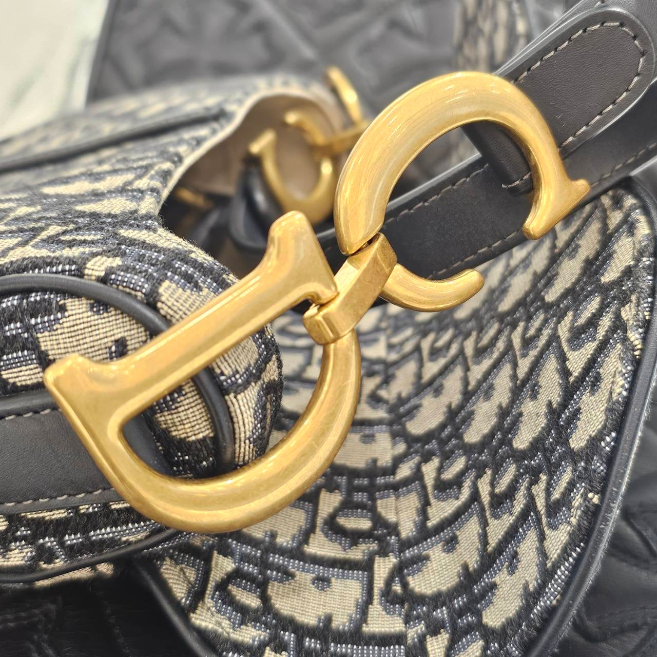 DIOR Christian Dior Oblique Jacquard Saddle Mini Bag M0455CTZQ_M928 ディオール クリスチャンディオール オブリーク ジャカード サドル ミニバッグ