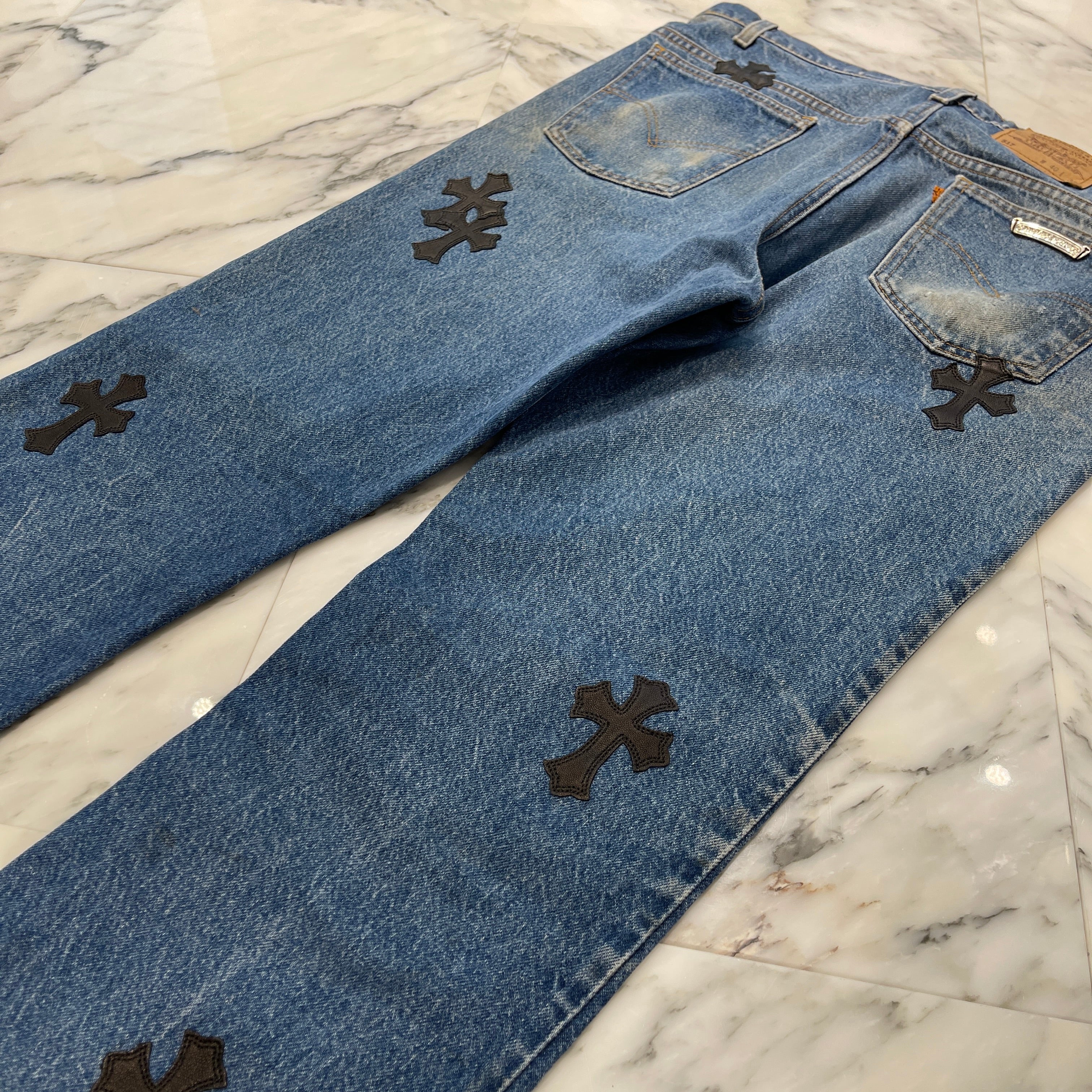 CHROME HEARTS × Levi's 517 VNTG Cross Leather Patch Jeans Size 38 クロムハーツ × リーバイス 517 ヴィンテージ クロスレザーパッチ ジーンズ デニムパンツ サイズ38