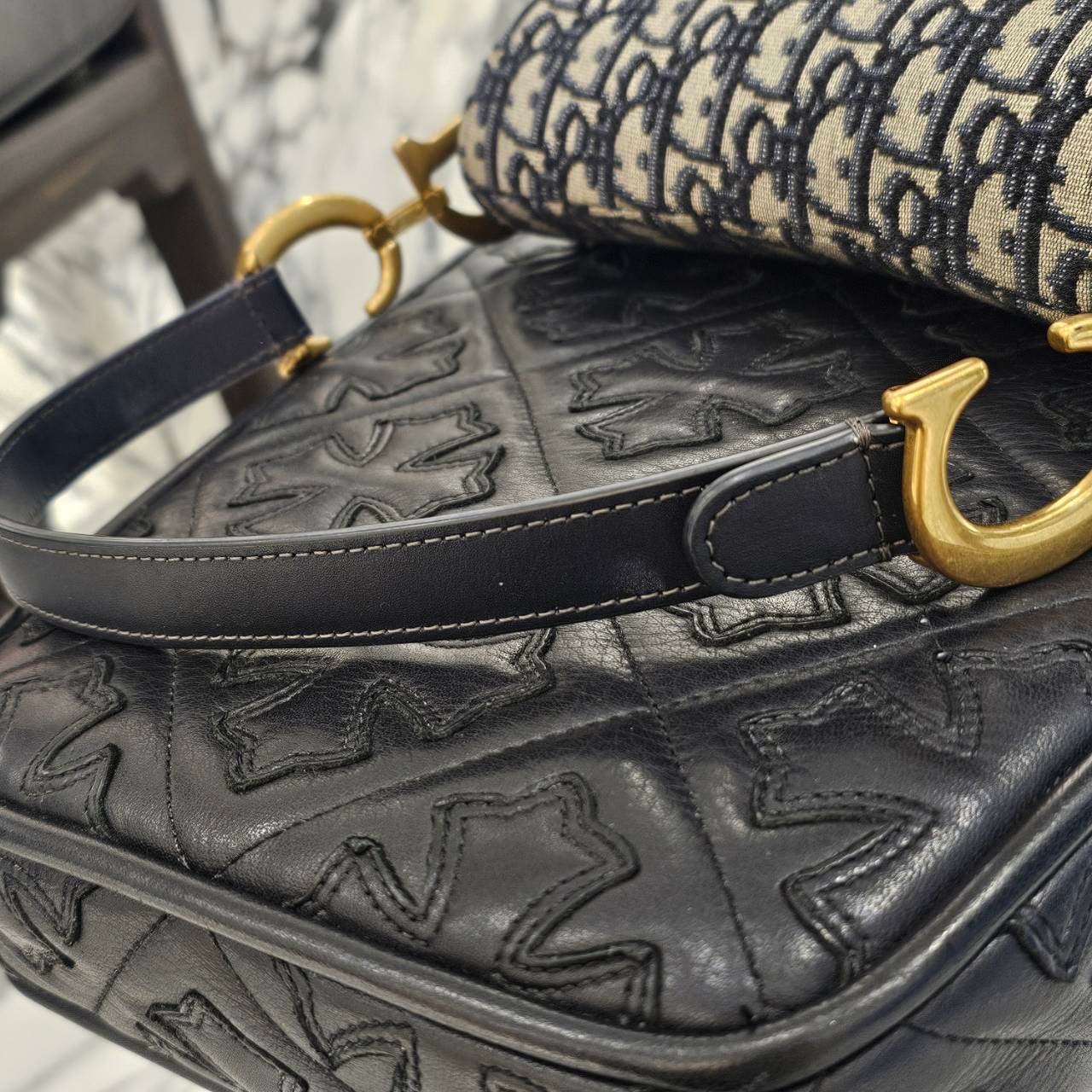 DIOR Christian Dior Oblique Jacquard Saddle Mini Bag M0455CTZQ_M928 ディオール クリスチャンディオール オブリーク ジャカード サドル ミニバッグ