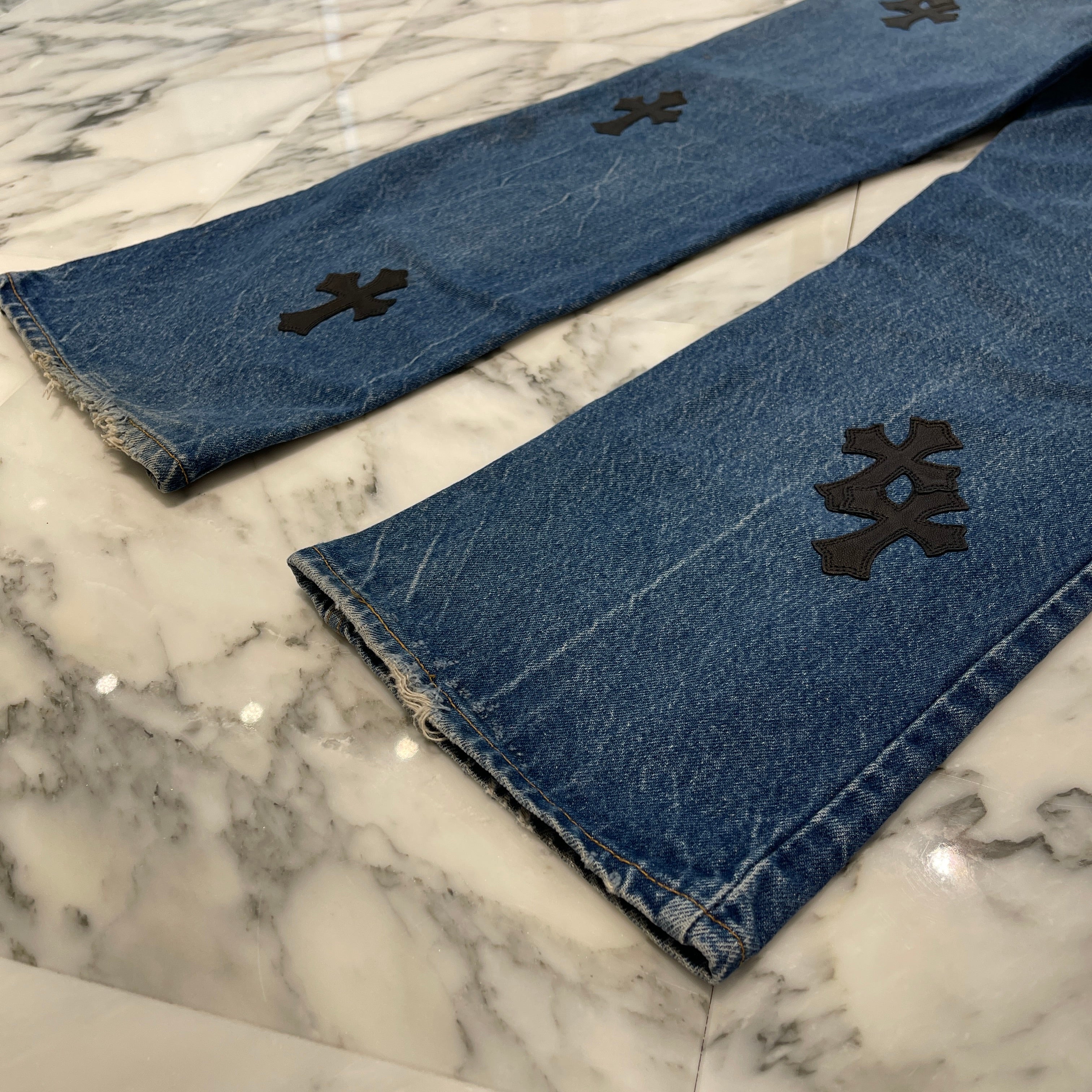 CHROME HEARTS × Levi's 517 VNTG Cross Leather Patch Jeans Size 38 クロムハーツ × リーバイス 517 ヴィンテージ クロスレザーパッチ ジーンズ デニムパンツ サイズ38
