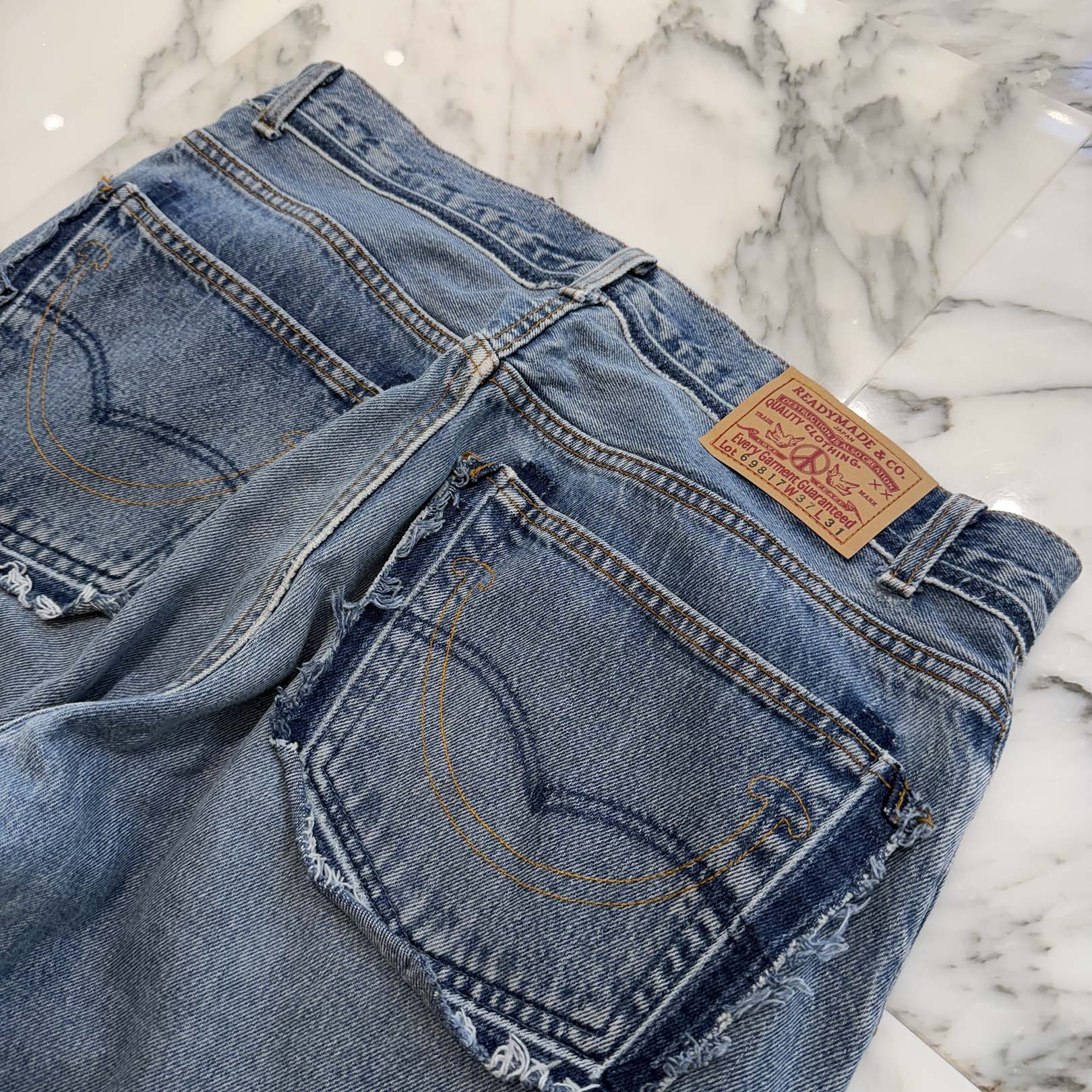 READY MADE 2024SS Wide Flare Denim Pants RE-CO-BL-00-00-251 Size W37 L31  レディメイド ワイド フレア デニム パンツ サイズW37 L31