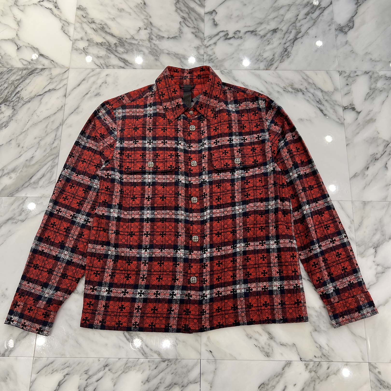 CHROME HEARTS Loose Ends Check Shirt Size M クロムハーツ ルーズエンド チェックシャツ サイズM