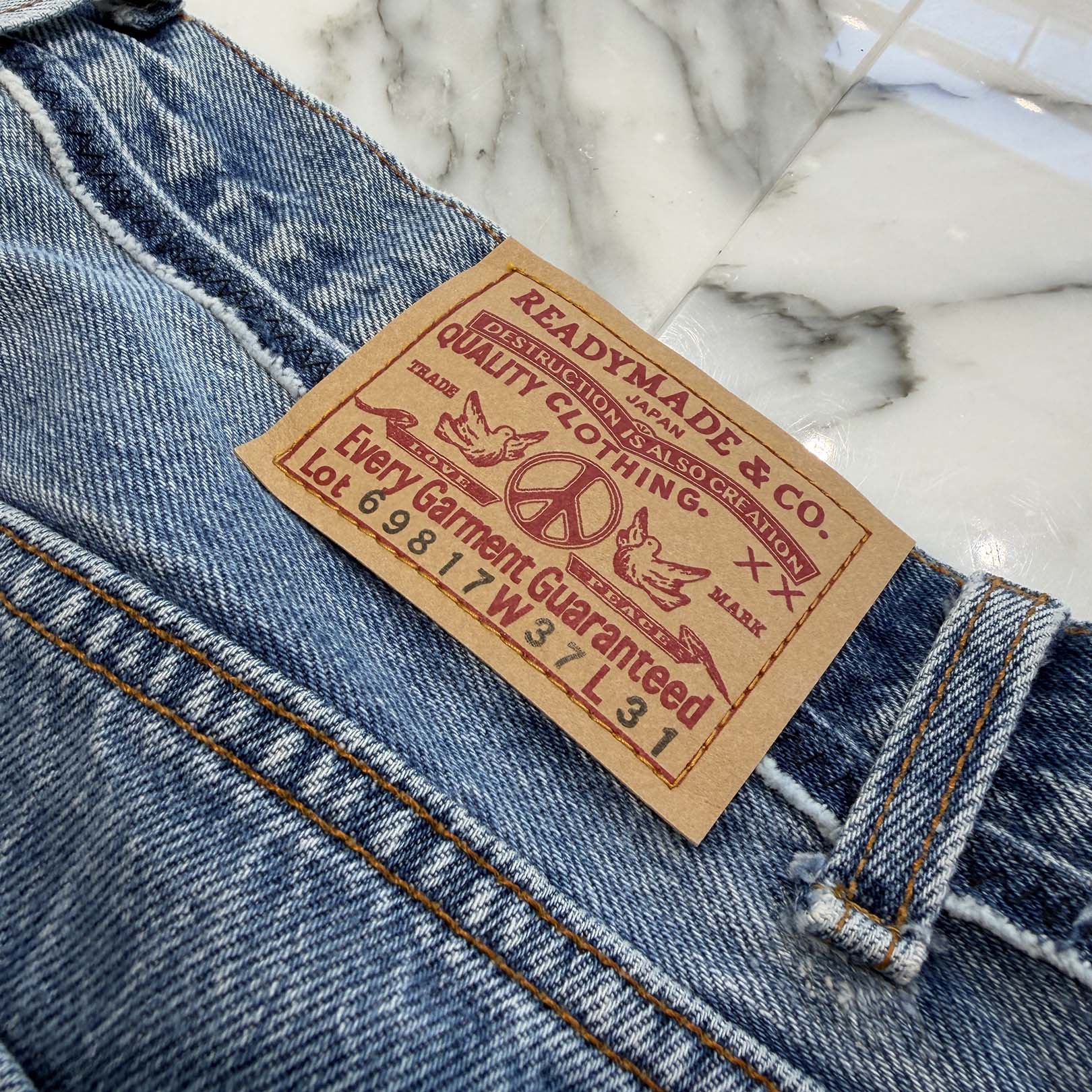 READY MADE 2024SS Wide Flare Denim Pants RE-CO-BL-00-00-251 Size W37 L31  レディメイド ワイド フレア デニム パンツ サイズW37 L31