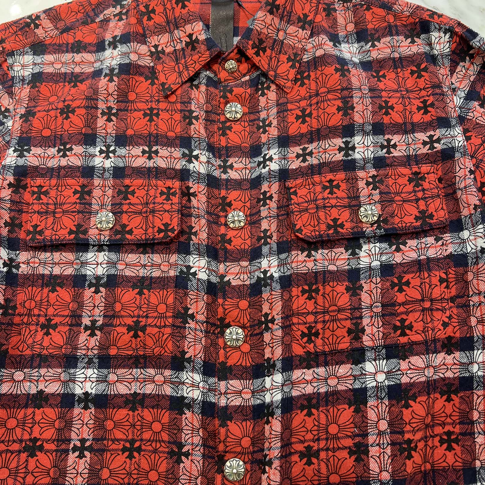 CHROME HEARTS Loose Ends Check Shirt Size M クロムハーツ ルーズエンド チェックシャツ サイズM