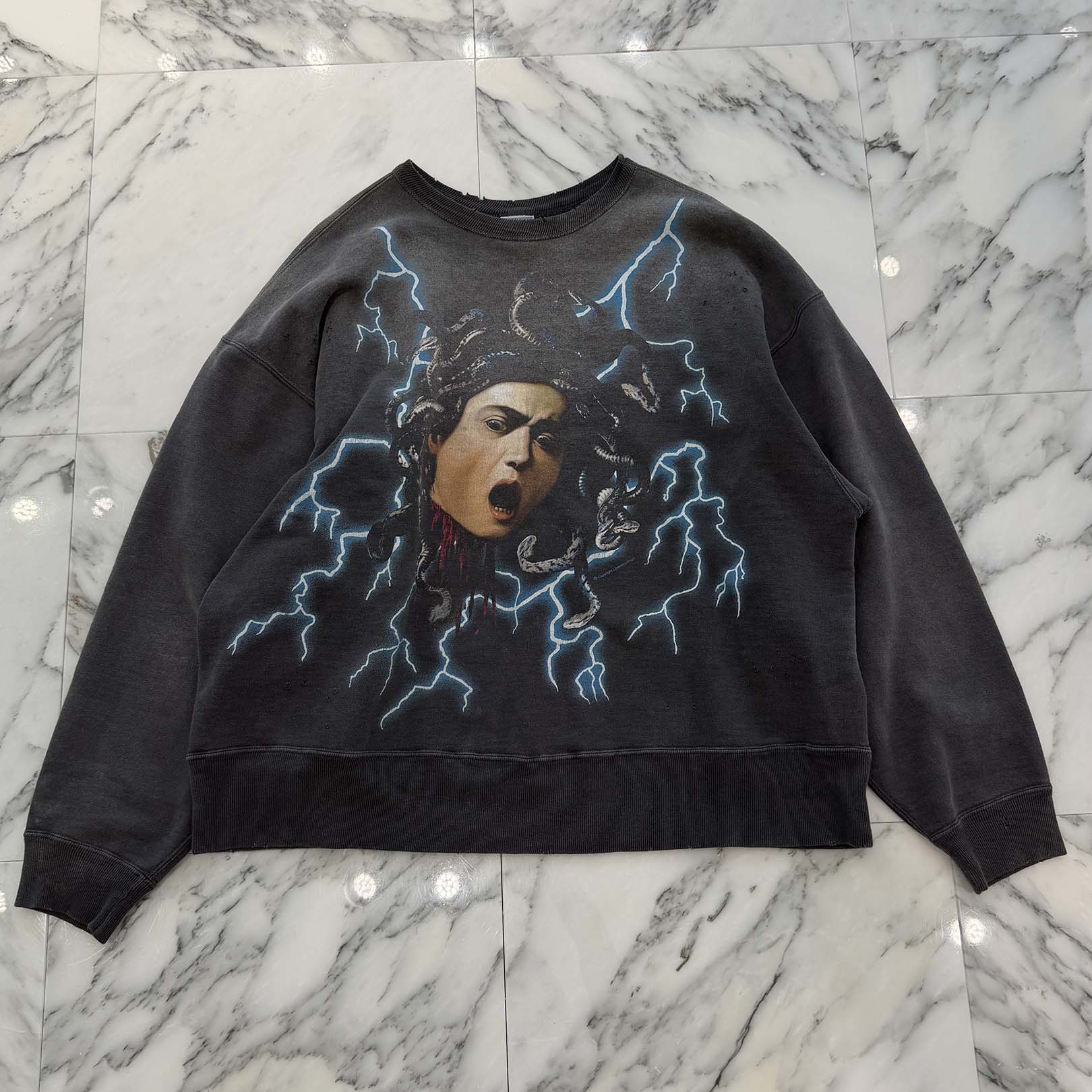 SAINT Mxxxxxx 2024AW MEDUSA Crewneck Sweat Shirt SM-YS1-0000-029 Size XL セントマイケル メデューサ クルーネック スウェットシャツ サイズXL
