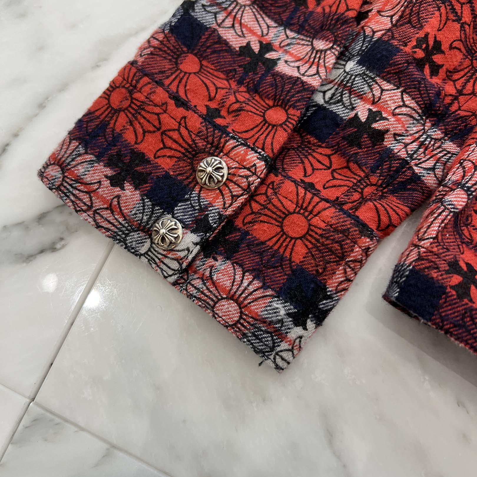 CHROME HEARTS Loose Ends Check Shirt Size M クロムハーツ ルーズエンド チェックシャツ サイズM