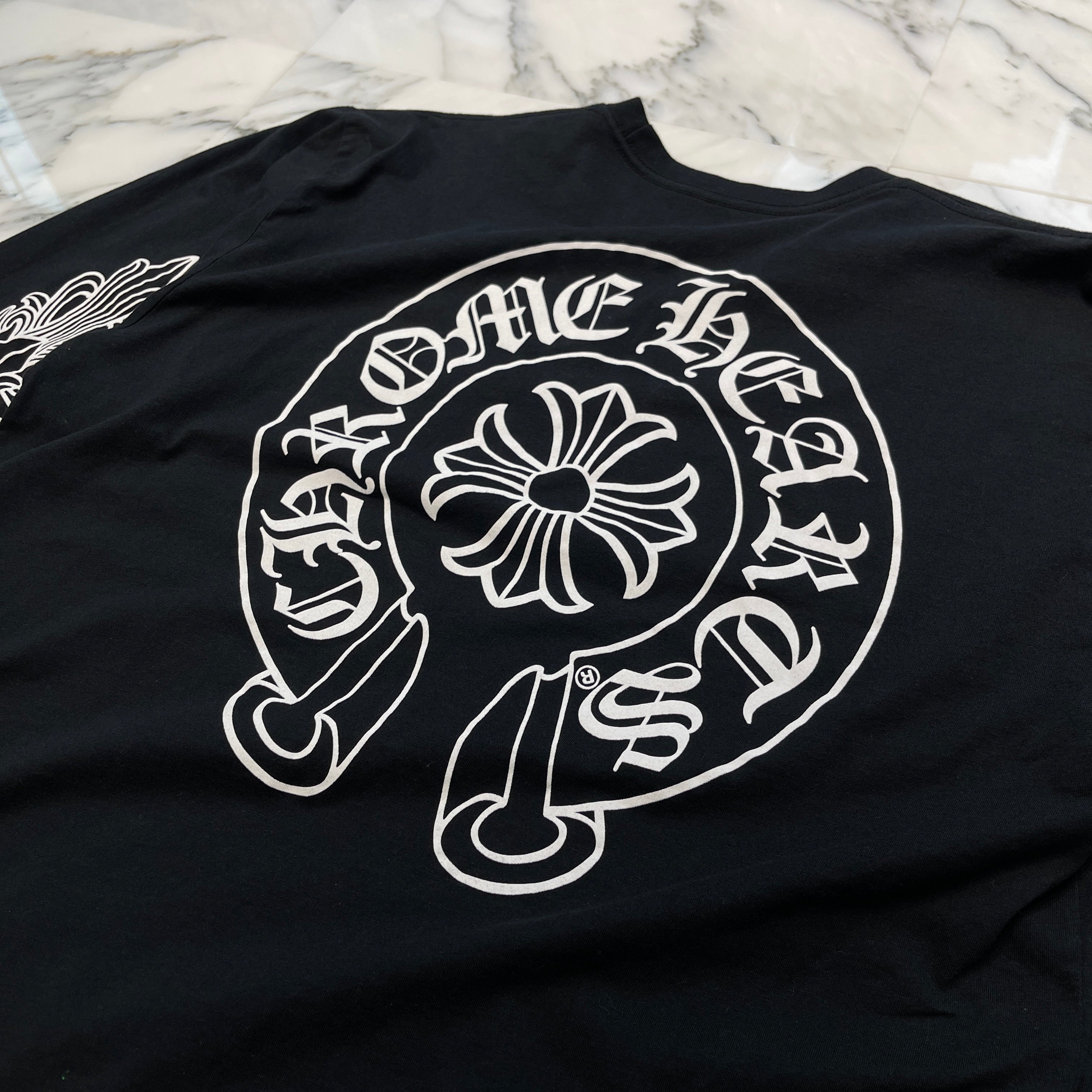CHROME HEARTS NEW YORK Limited Floral Cross Horseshoe Long Sleeve Tee Size M クロムハーツ ニューヨーク限定 フローラルクロス ホースシュー ロングスリーブTシャツ サイズM