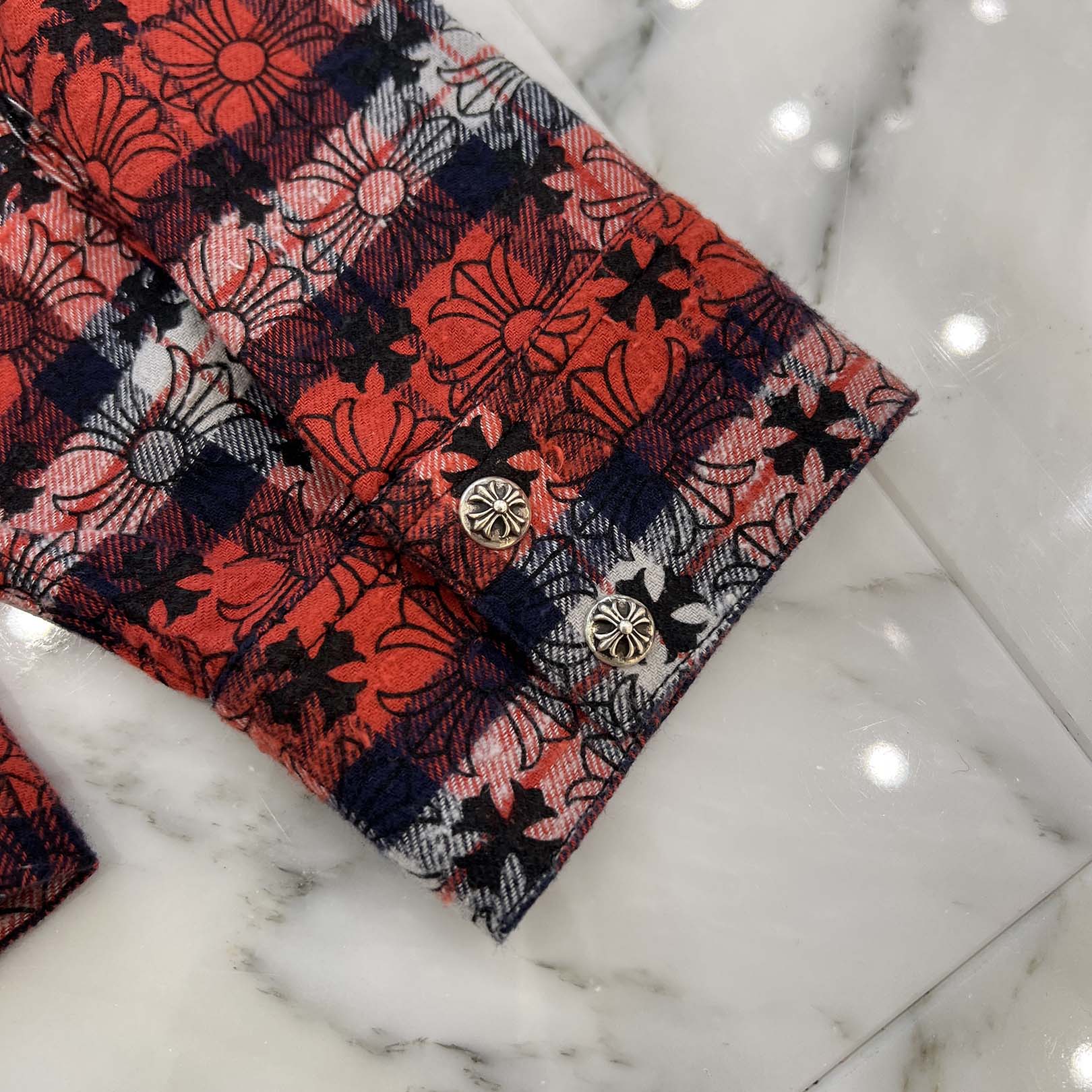 CHROME HEARTS Loose Ends Check Shirt Size M クロムハーツ ルーズエンド チェックシャツ サイズM