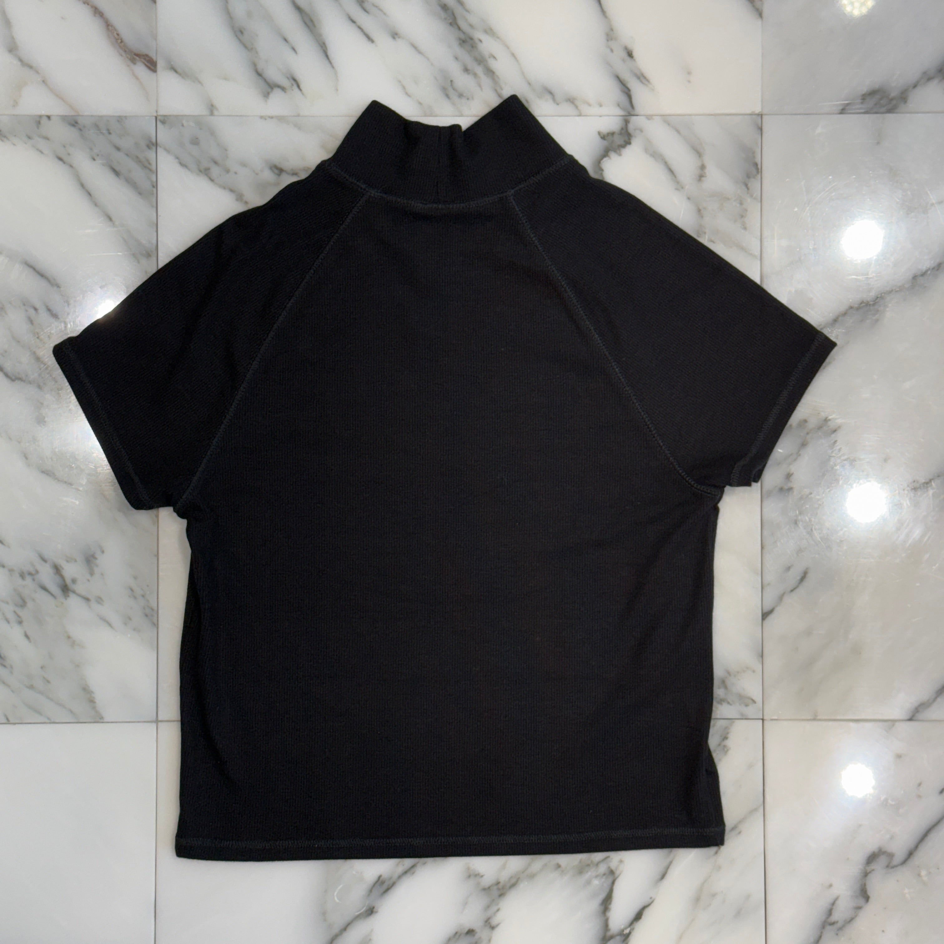 CHROME HEARTS Y NOT Slim Fit CH Logo Embroidery Thermal Rayon Mock Neck Tee Size S クロムハーツ ワイノット スリムフィット CHロゴ刺繍サーマルレイヨン モックネック Tシャツ サイズS