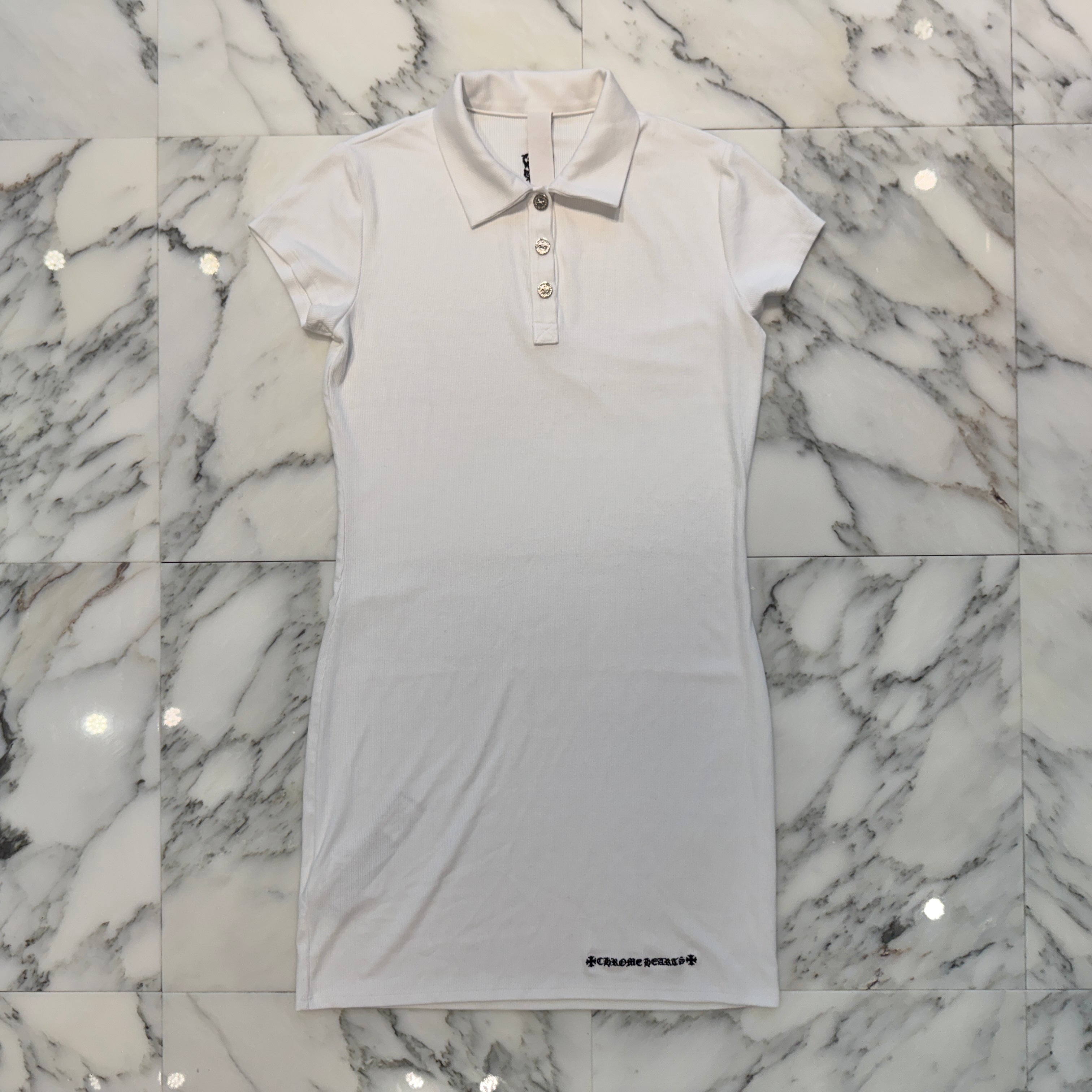 CHROME HEARTS Y NOT Vine Dagger Embroidery Polo Shirt Dress Size M クロムハーツ ワイノット ヴァインダガー刺繍 ポロシャツ ワンピース サイズM