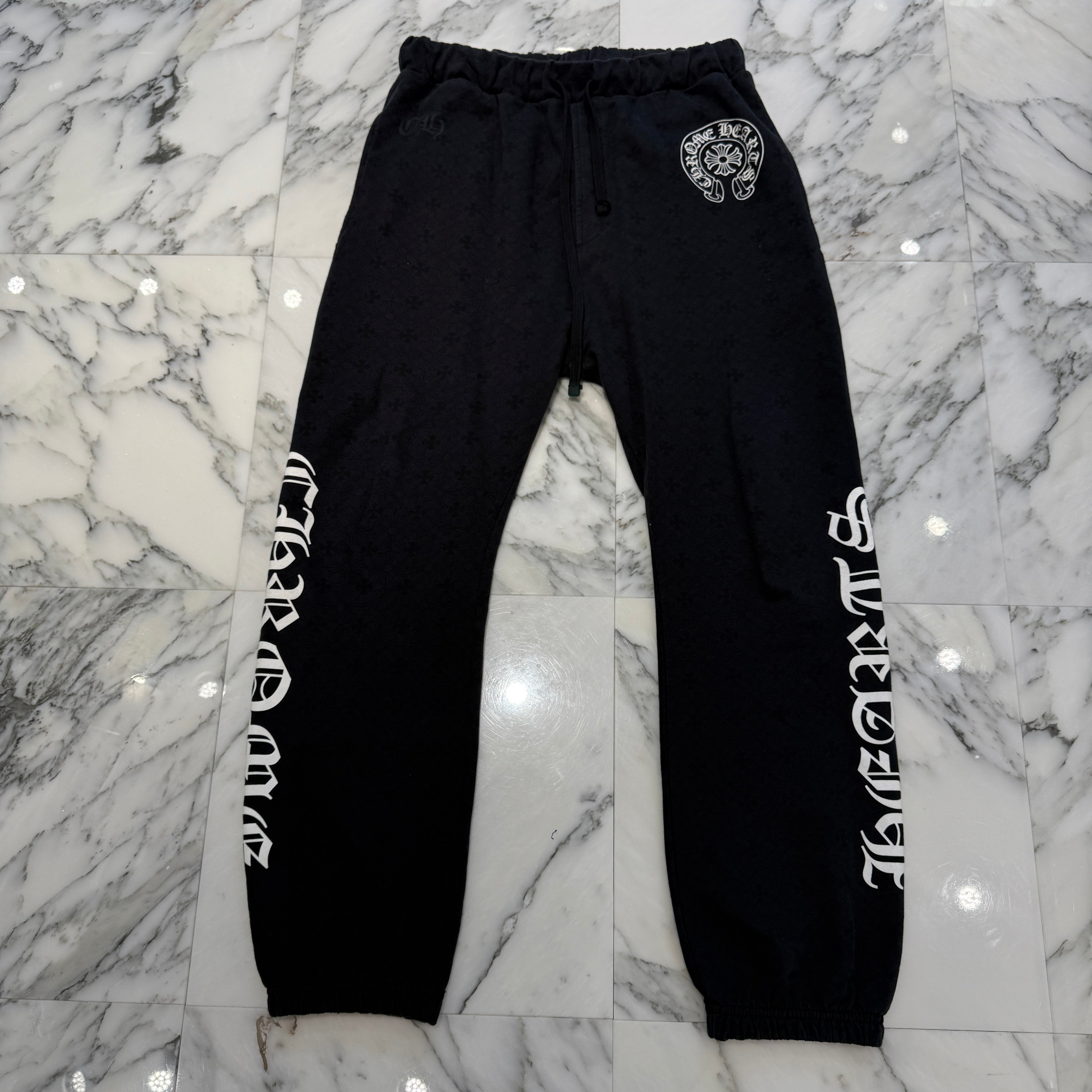 CHROME HEARTS CH Plus Horseshoe Fuck You Logo Sweat Long Pants Size L クロムハーツ CHプラス総柄 サイドロゴ ファックユー スウェットロングパンツ サイズL
