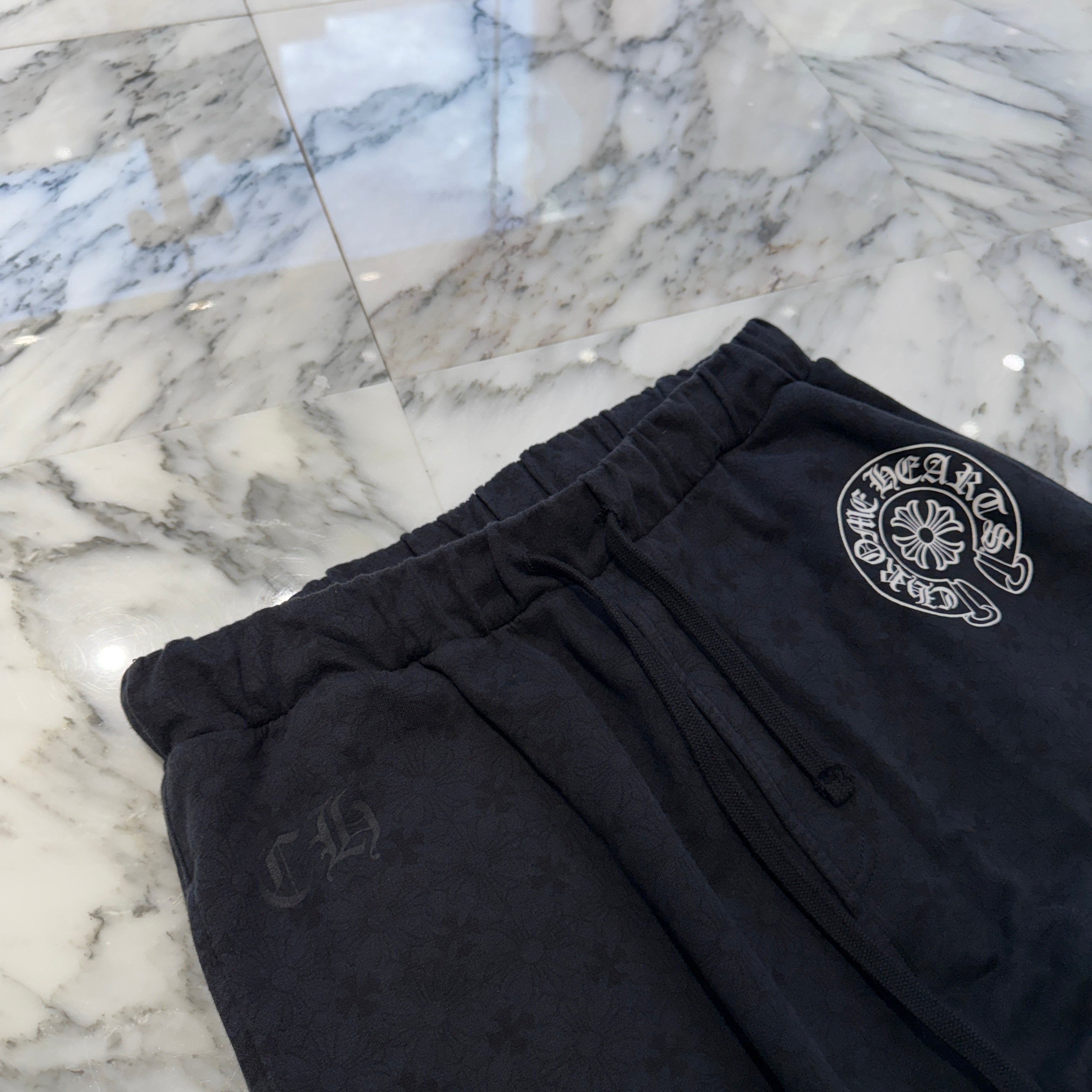 CHROME HEARTS CH Plus Horseshoe Fuck You Logo Sweat Long Pants Size L クロムハーツ CHプラス総柄 サイドロゴ ファックユー スウェットロングパンツ サイズL