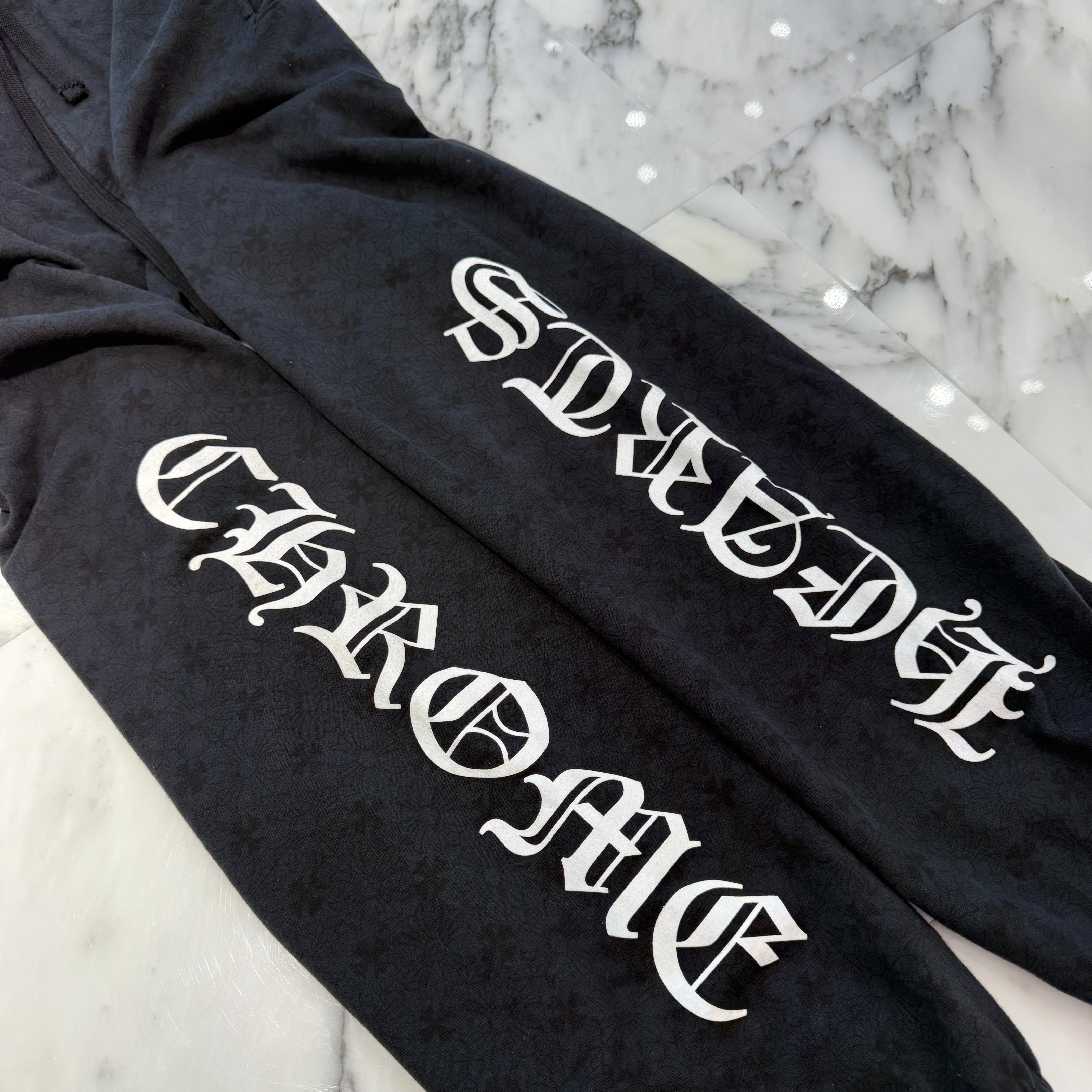CHROME HEARTS CH Plus Horseshoe Fuck You Logo Sweat Long Pants Size L クロムハーツ CHプラス総柄 サイドロゴ ファックユー スウェットロングパンツ サイズL