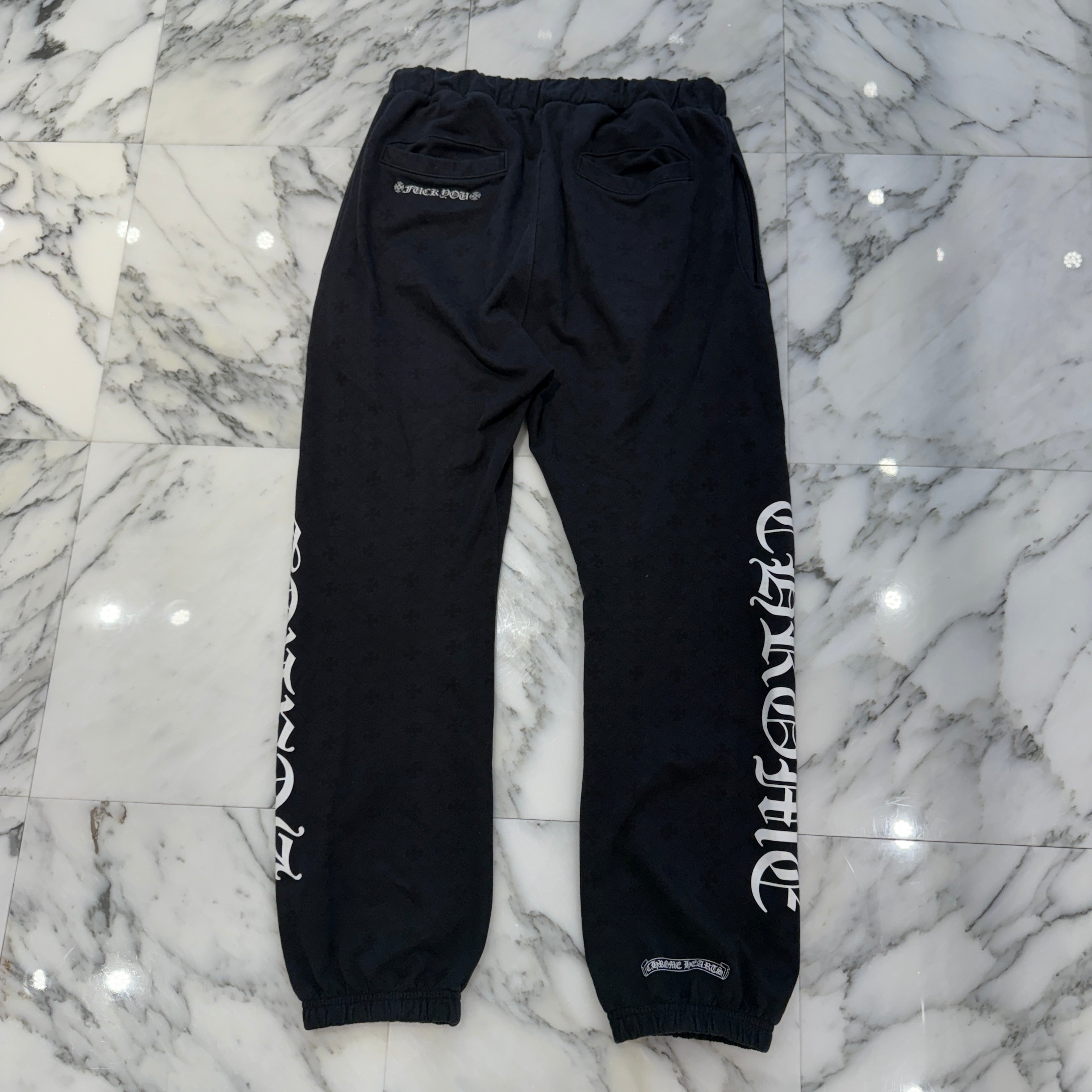 CHROME HEARTS CH Plus Horseshoe Fuck You Logo Sweat Long Pants Size L クロムハーツ CHプラス総柄 サイドロゴ ファックユー スウェットロングパンツ サイズL