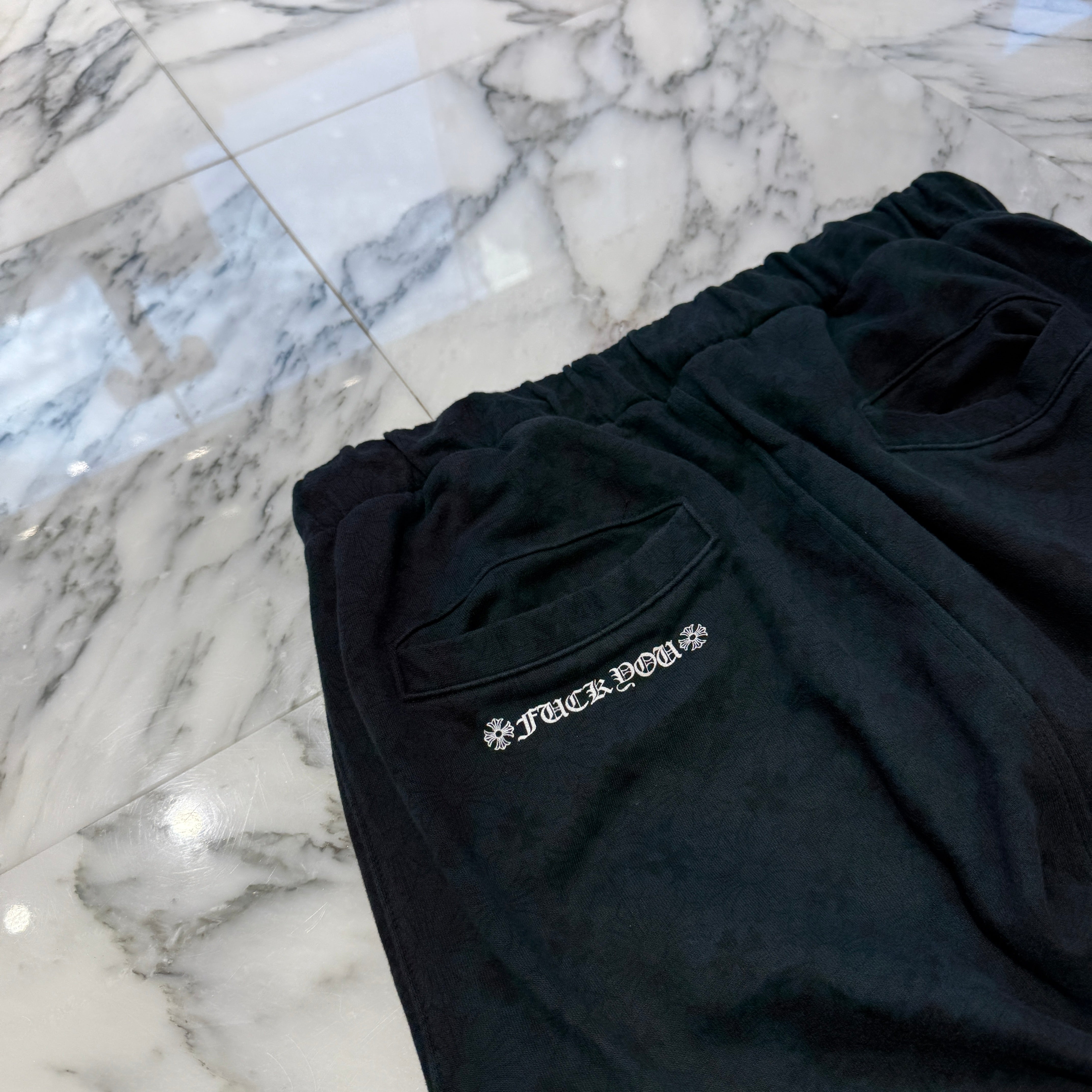 CHROME HEARTS CH Plus Horseshoe Fuck You Logo Sweat Long Pants Size L クロムハーツ CHプラス総柄 サイドロゴ ファックユー スウェットロングパンツ サイズL