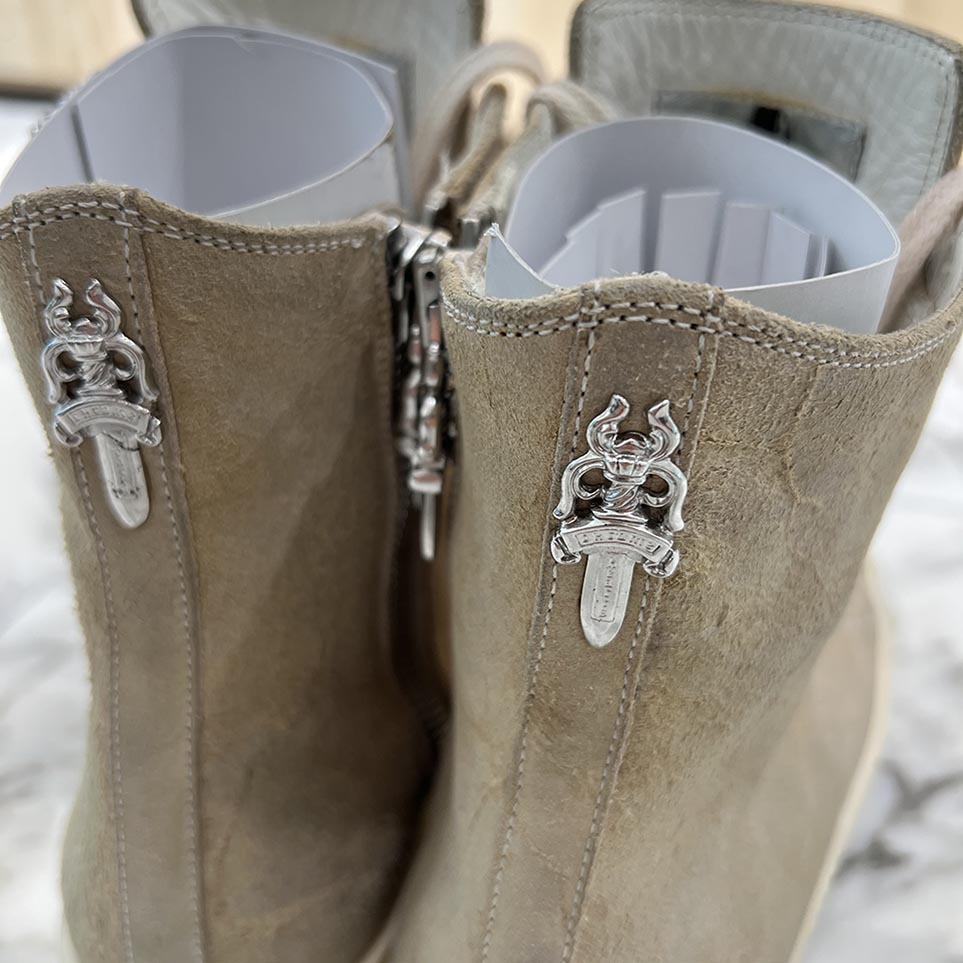 CHROME HEARTS × Rick Owens Ramones Suede Leather Sneakers Size 37 1/2 クロムハーツ × リックオーエンス ラモーンズ スエードレザースニーカー サイズ37 1/2