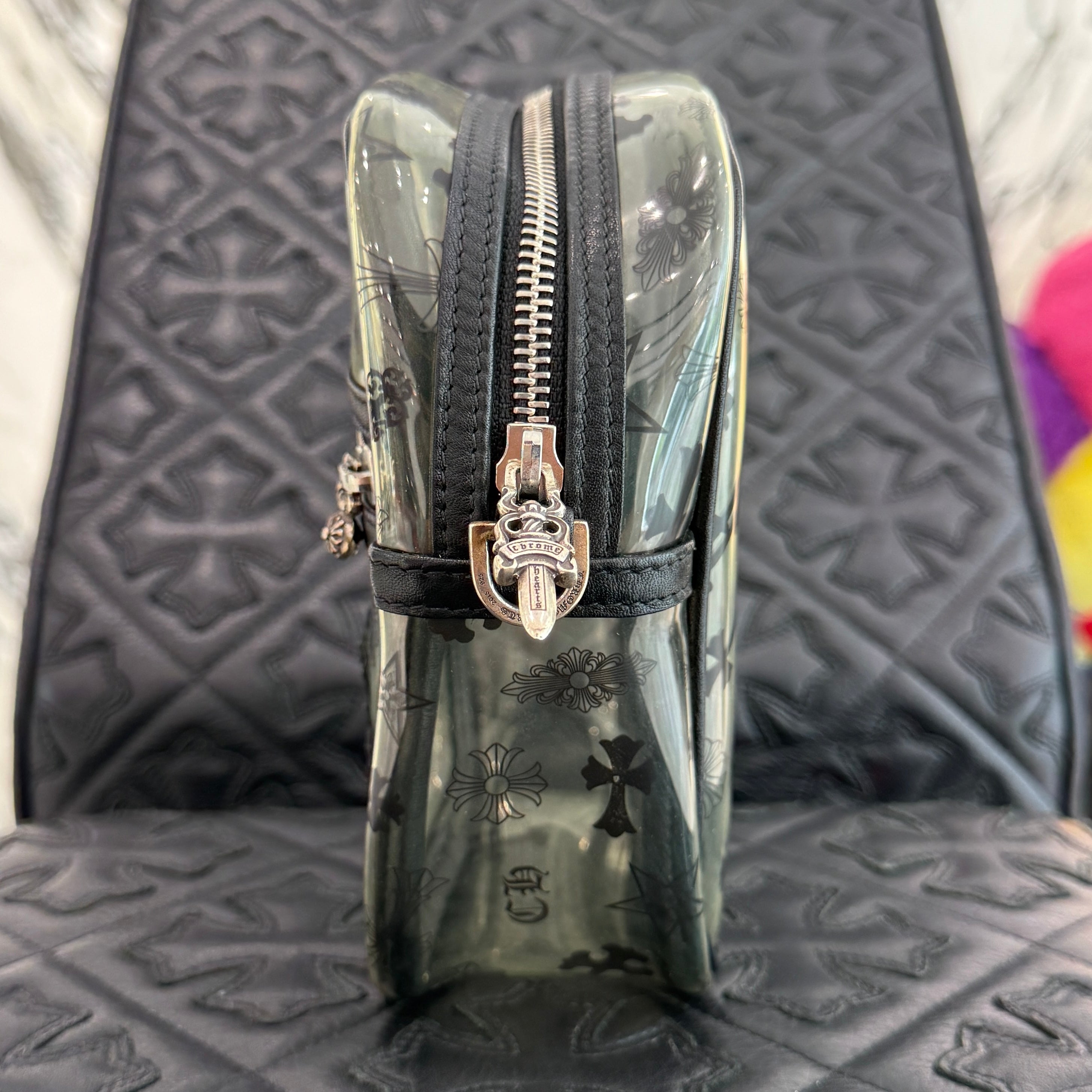 CHROME HEARTS TAKAMINI PVC 3 Cemetery Cross Patch Leather Shoulder Bag クロムハーツ タカミニ PVC 3セメタリークロスパッチ レザーショルダーバッグ