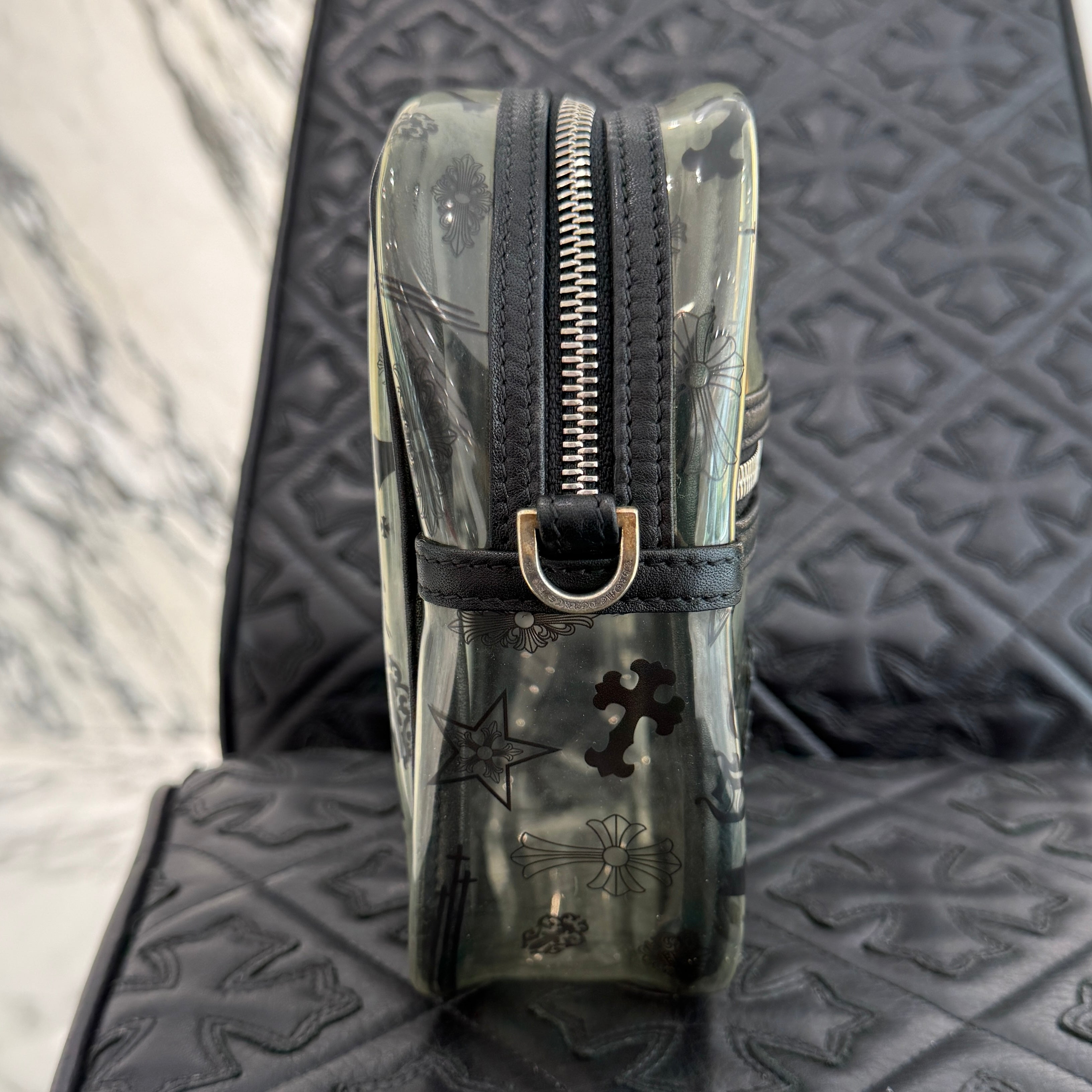 CHROME HEARTS TAKAMINI PVC 3 Cemetery Cross Patch Leather Shoulder Bag クロムハーツ タカミニ PVC 3セメタリークロスパッチ レザーショルダーバッグ