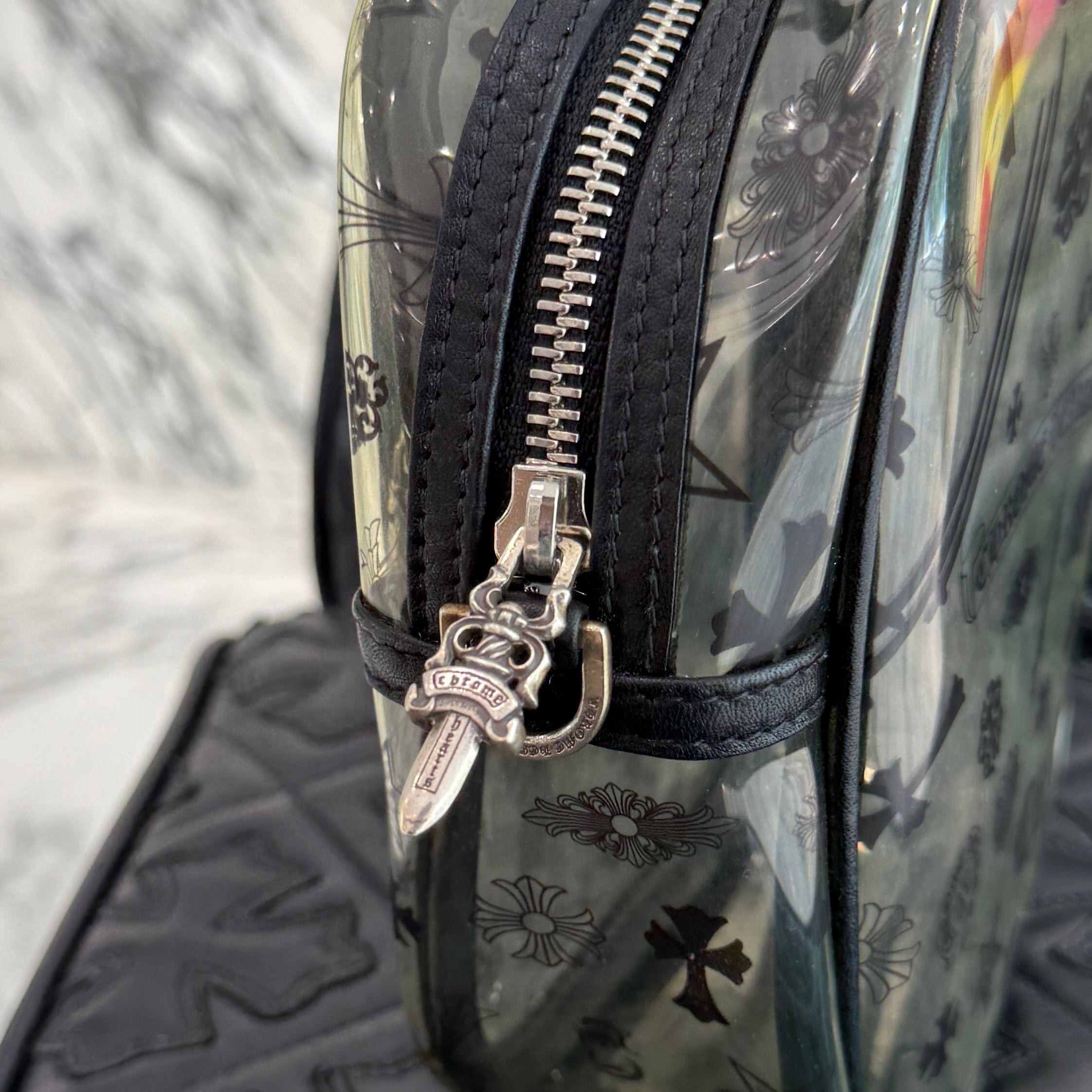 CHROME HEARTS TAKAMINI PVC 3 Cemetery Cross Patch Leather Shoulder Bag クロムハーツ タカミニ PVC 3セメタリークロスパッチ レザーショルダーバッグ