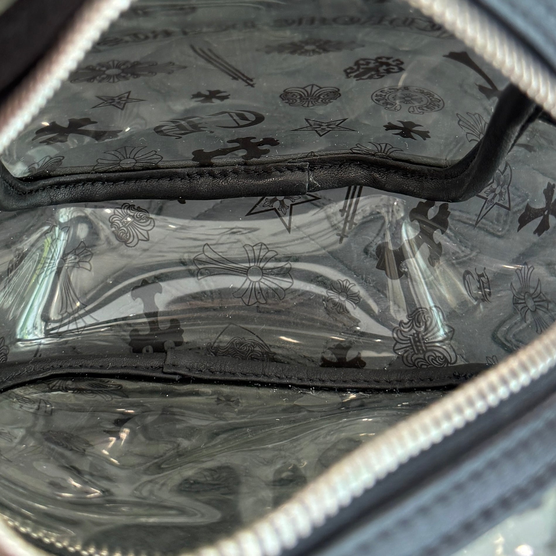 CHROME HEARTS TAKAMINI PVC 3 Cemetery Cross Patch Leather Shoulder Bag クロムハーツ タカミニ PVC 3セメタリークロスパッチ レザーショルダーバッグ