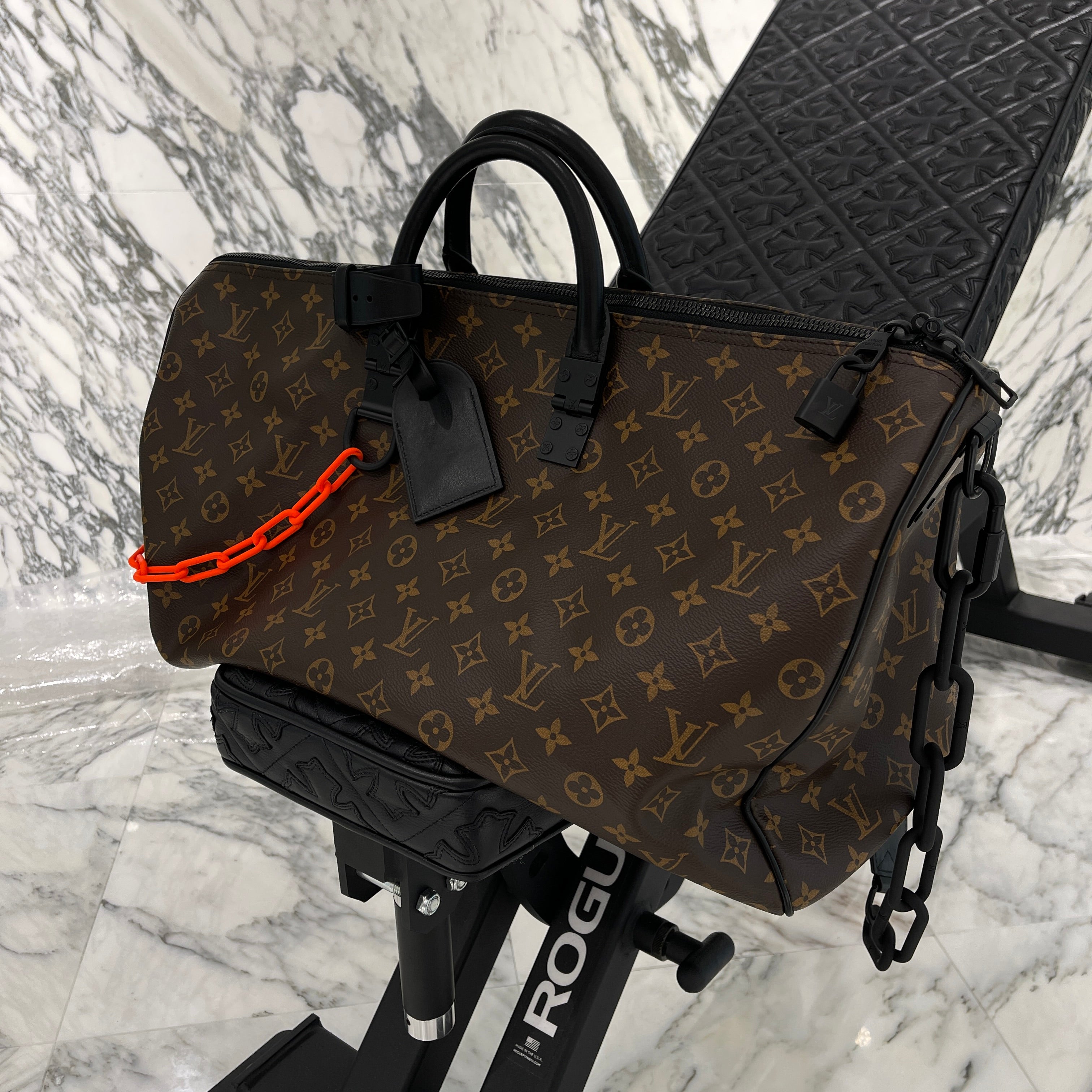 LOUIS VUITTON 2019SS Keepall Bandouliere Monogram Bag 50 by Virgil Abloh M44471 ルイヴィトン キーポル バンドリエール モノグラムバッグ 50 バイ バージルアブロー