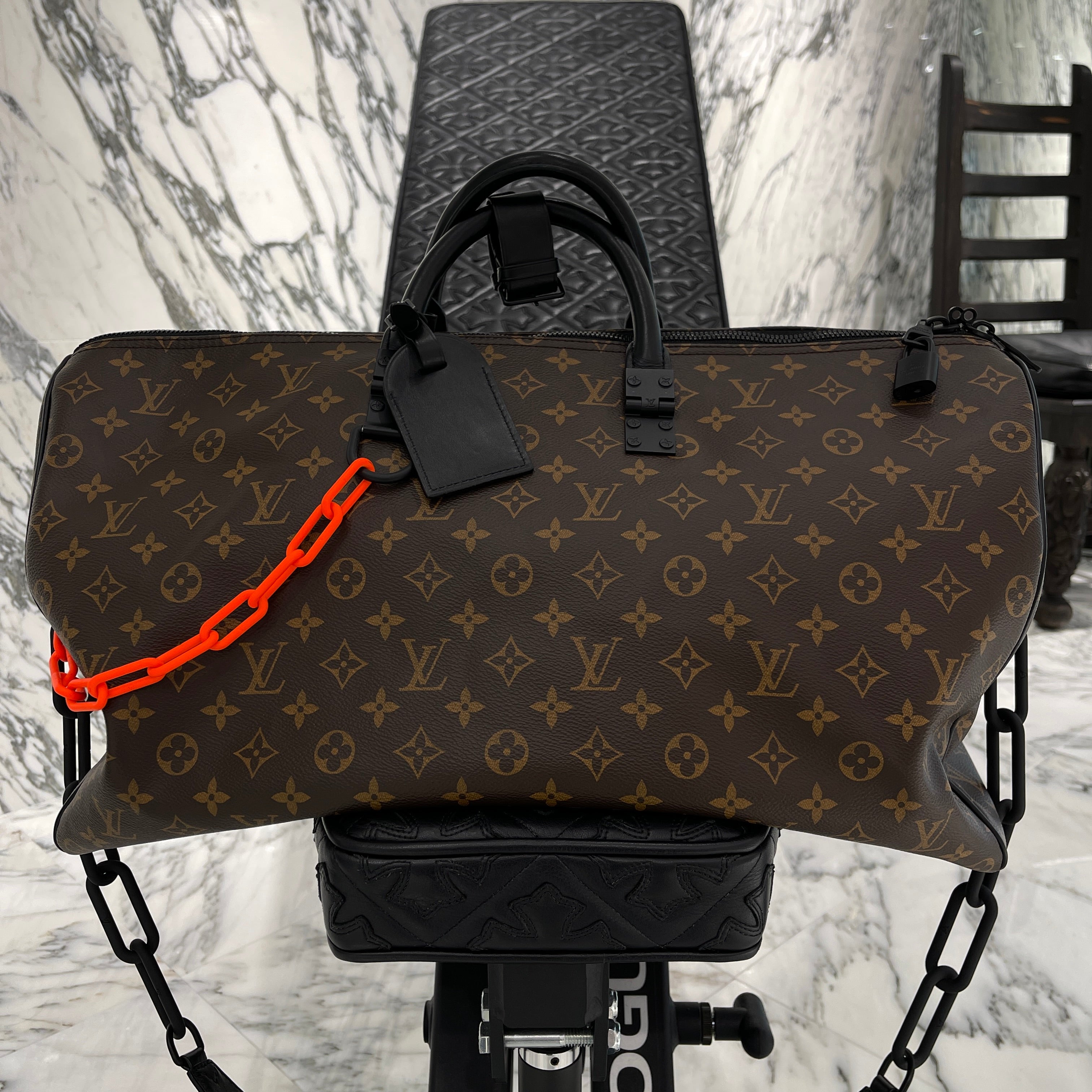 LOUIS VUITTON 2019SS Keepall Bandouliere Monogram Bag 50 by Virgil Abloh M44471 ルイヴィトン キーポル バンドリエール モノグラムバッグ 50 バイ バージルアブロー