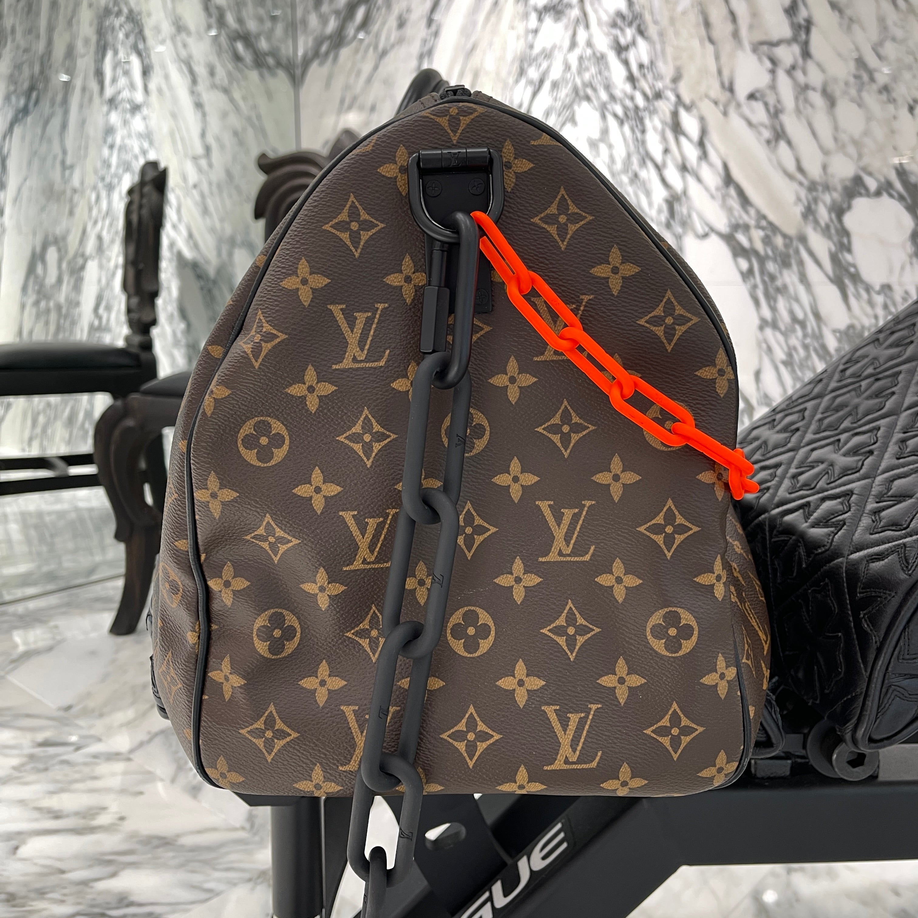 LOUIS VUITTON 2019SS Keepall Bandouliere Monogram Bag 50 by Virgil Abloh M44471 ルイヴィトン キーポル バンドリエール モノグラムバッグ 50 バイ バージルアブロー
