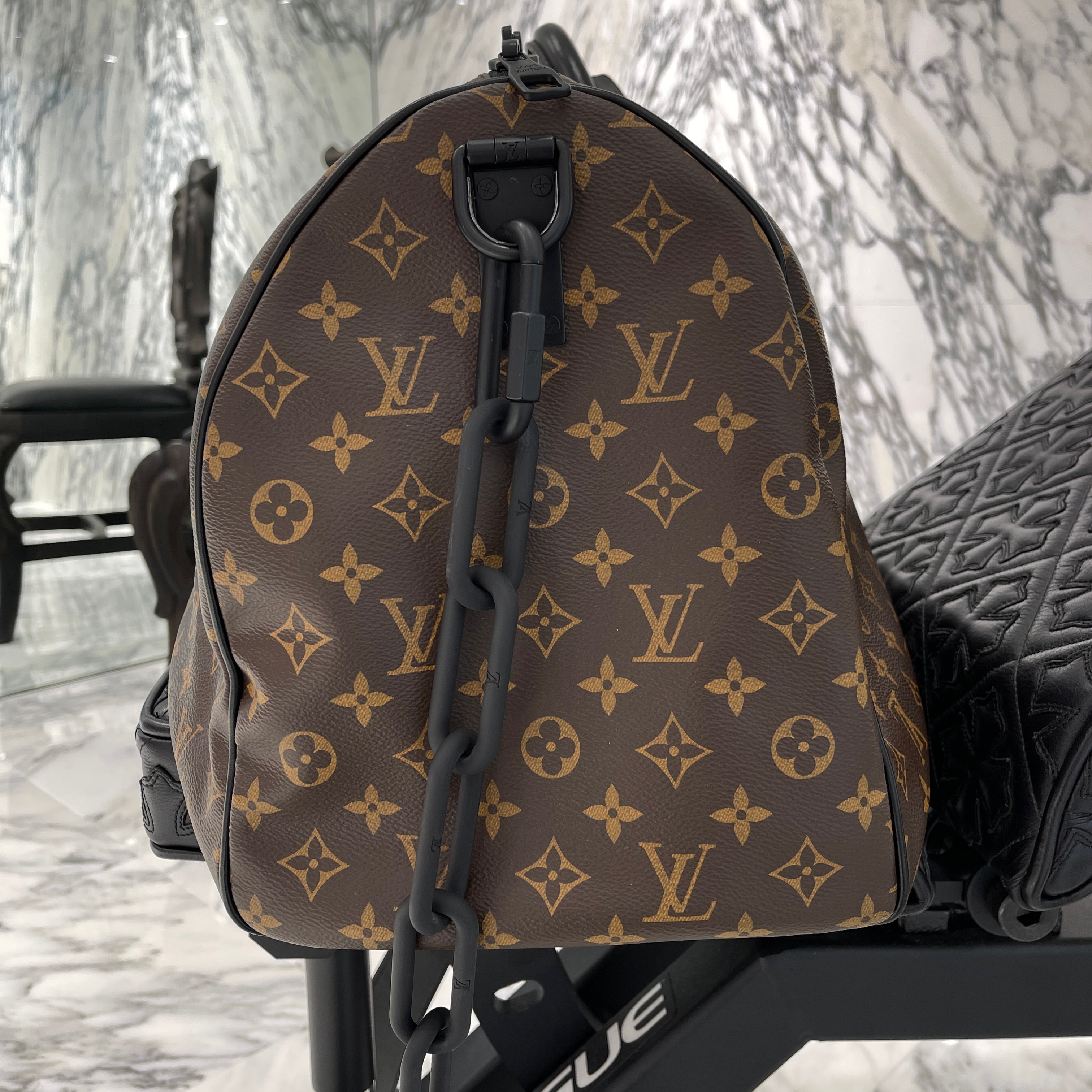 LOUIS VUITTON 2019SS Keepall Bandouliere Monogram Bag 50 by Virgil Abloh M44471 ルイヴィトン キーポル バンドリエール モノグラムバッグ 50 バイ バージルアブロー