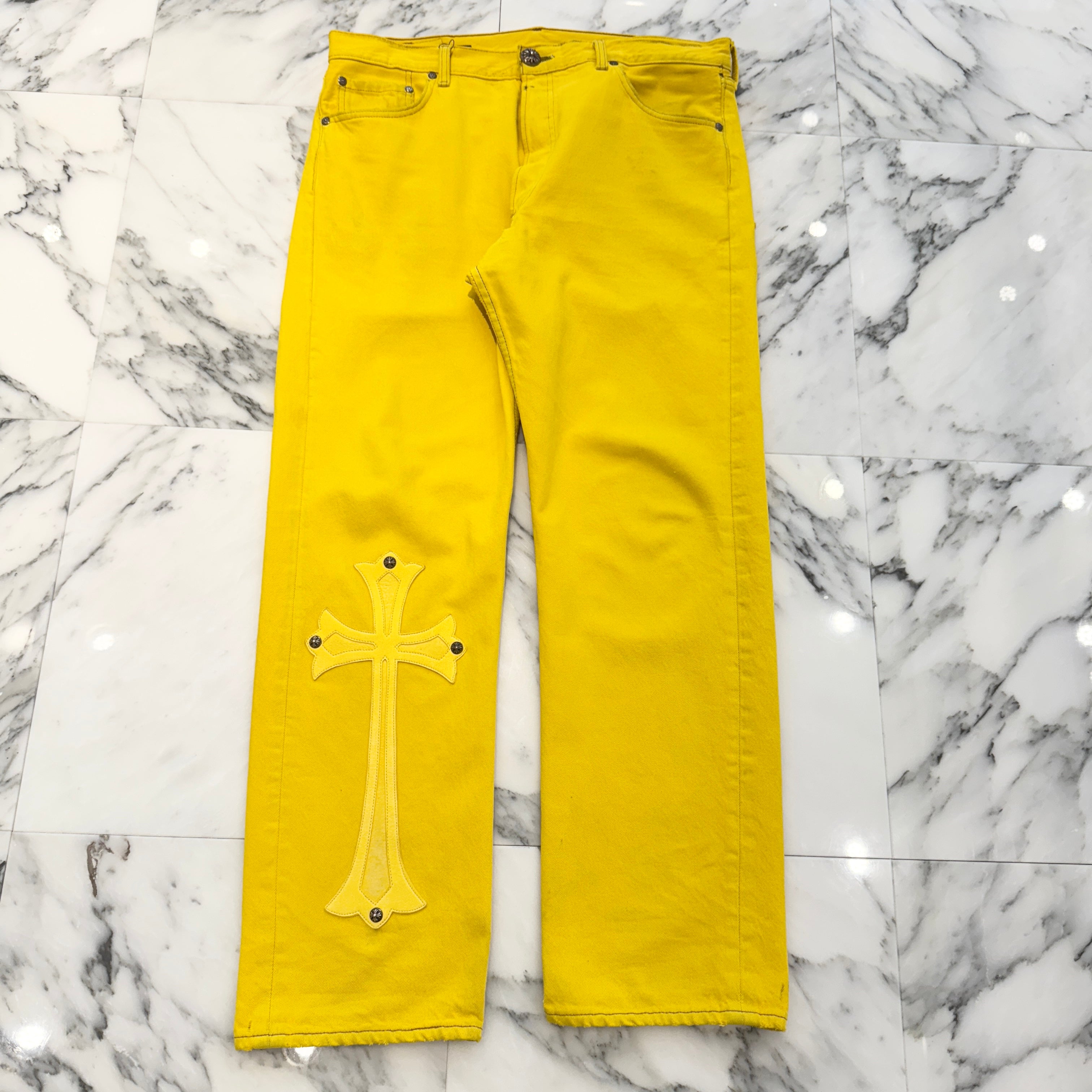 CHROME HEARTS × Levi's VNTG Large Cross Patch & Back Cemetery Leather Cross Patch Denim Pants Size 34 クロムハーツ × リーバイス ヴィンテージ ラージクロスパッチ&バックセメタリークロスレザーパッチ デニムパンツ ジーンズ サイズ34