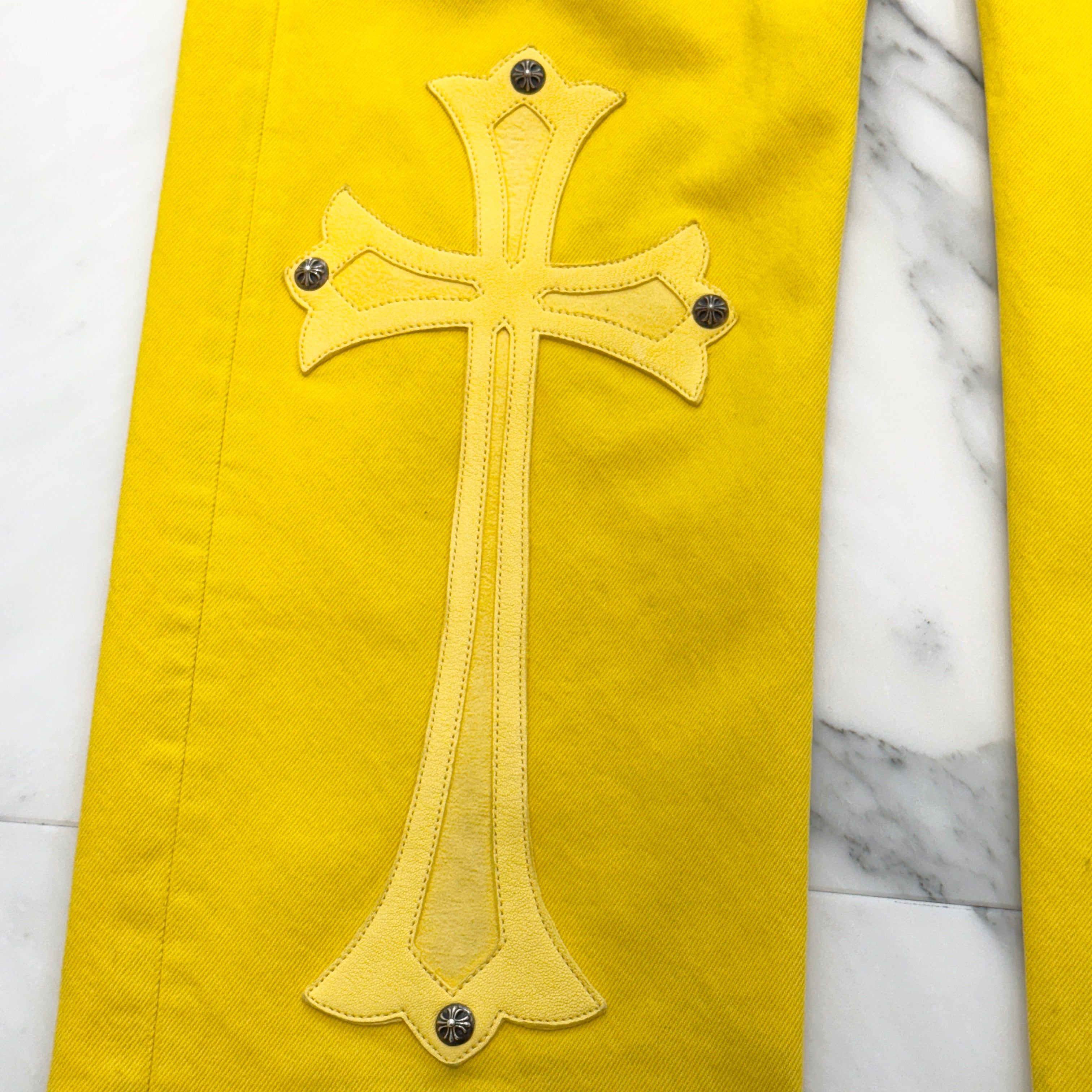 CHROME HEARTS × Levi's VNTG Large Cross Patch & Back Cemetery Leather Cross Patch Denim Pants Size 34 クロムハーツ × リーバイス ヴィンテージ ラージクロスパッチ&バックセメタリークロスレザーパッチ デニムパンツ ジーンズ サイズ34