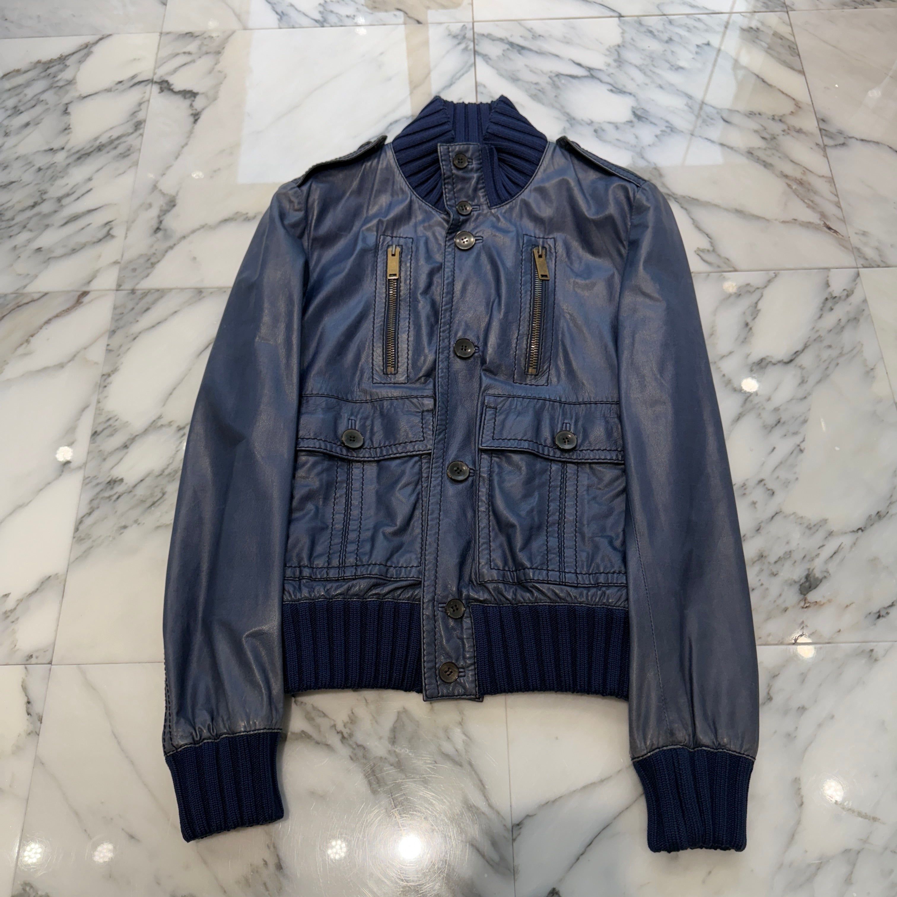 GUCCI Madonna Leather Bomber Jacket 171472 XN148 Size 44 グッチ マドンナ レザーボンバージャケット サイズ44