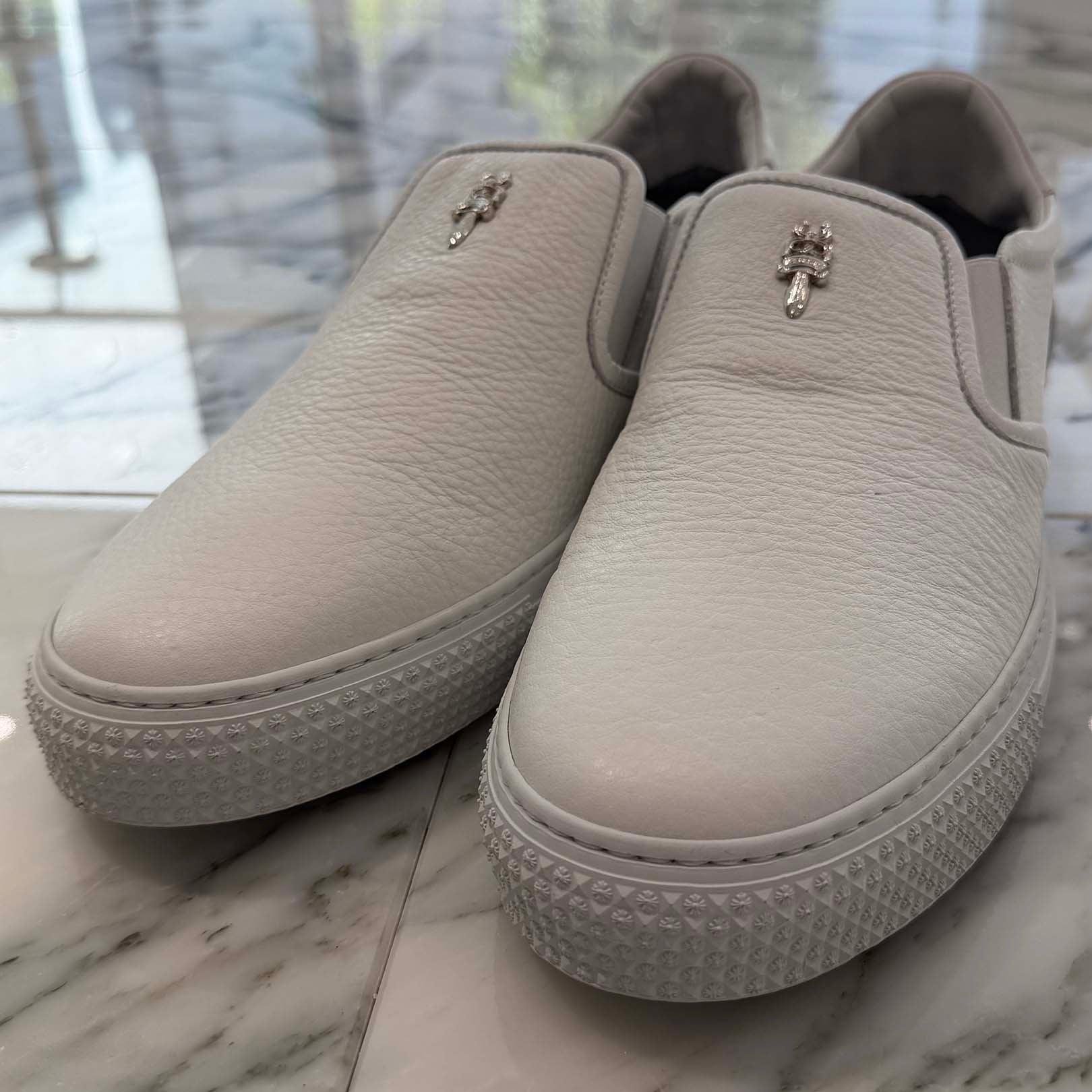 CHROME HEARTS CH Plus Leather Patch Dagger Slip On Size 41 クロムハーツ CHプラス レザーパッチ ダガー スリッポン サイズ41