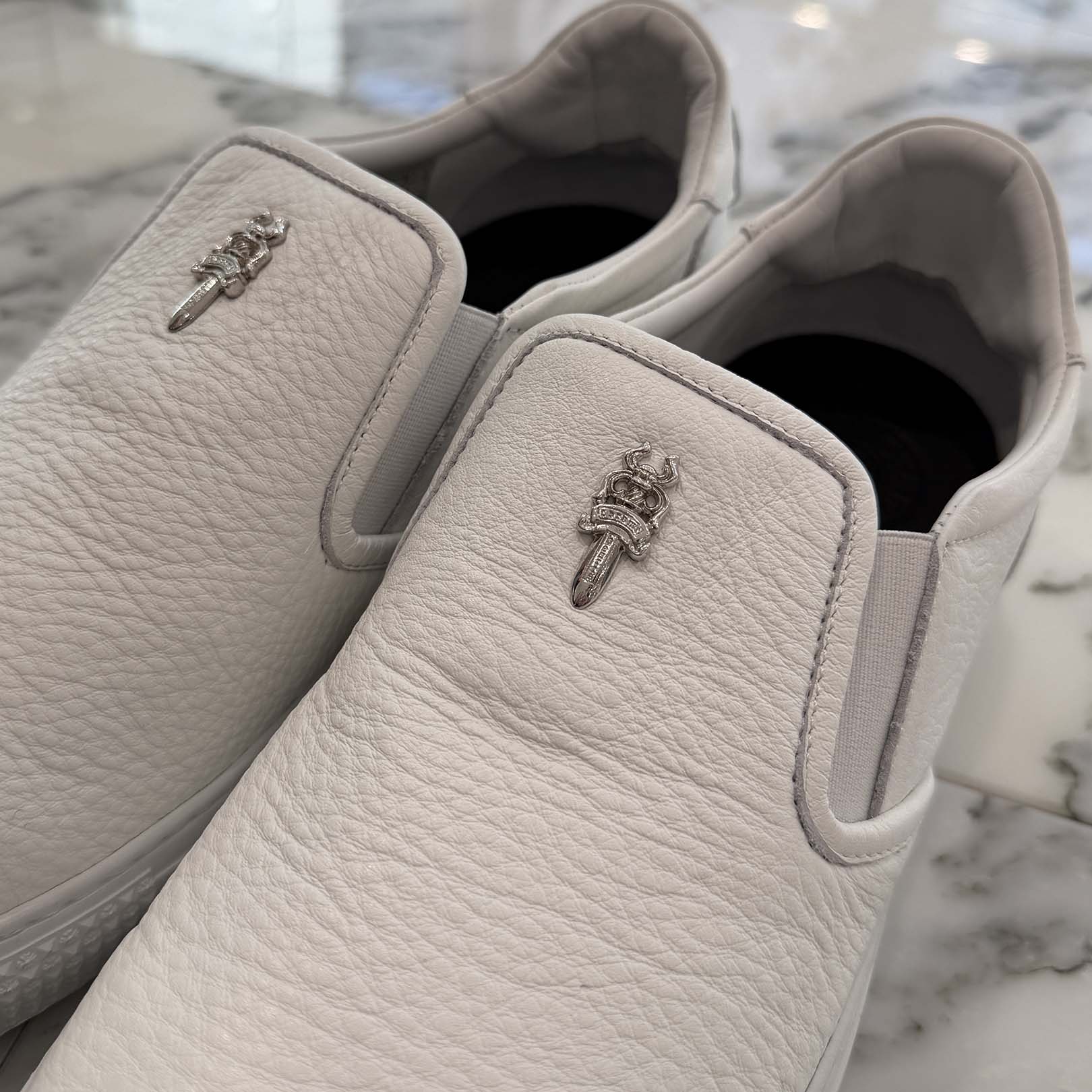 CHROME HEARTS CH Plus Leather Patch Dagger Slip On Size 41 クロムハーツ CHプラス レザーパッチ ダガー スリッポン サイズ41