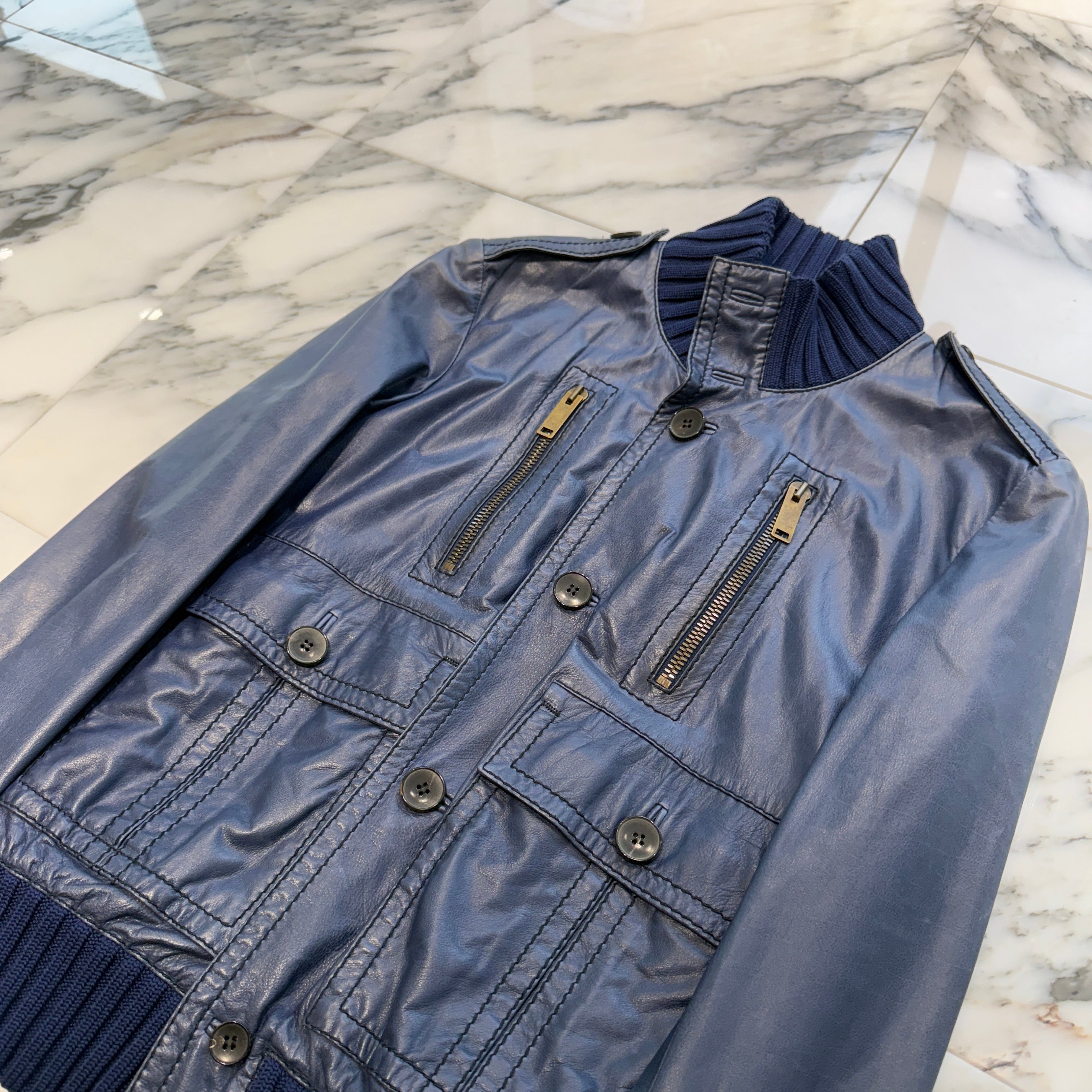 GUCCI Madonna Leather Bomber Jacket 171472 XN148 Size 44 グッチ マドンナ レザーボンバージャケット サイズ44