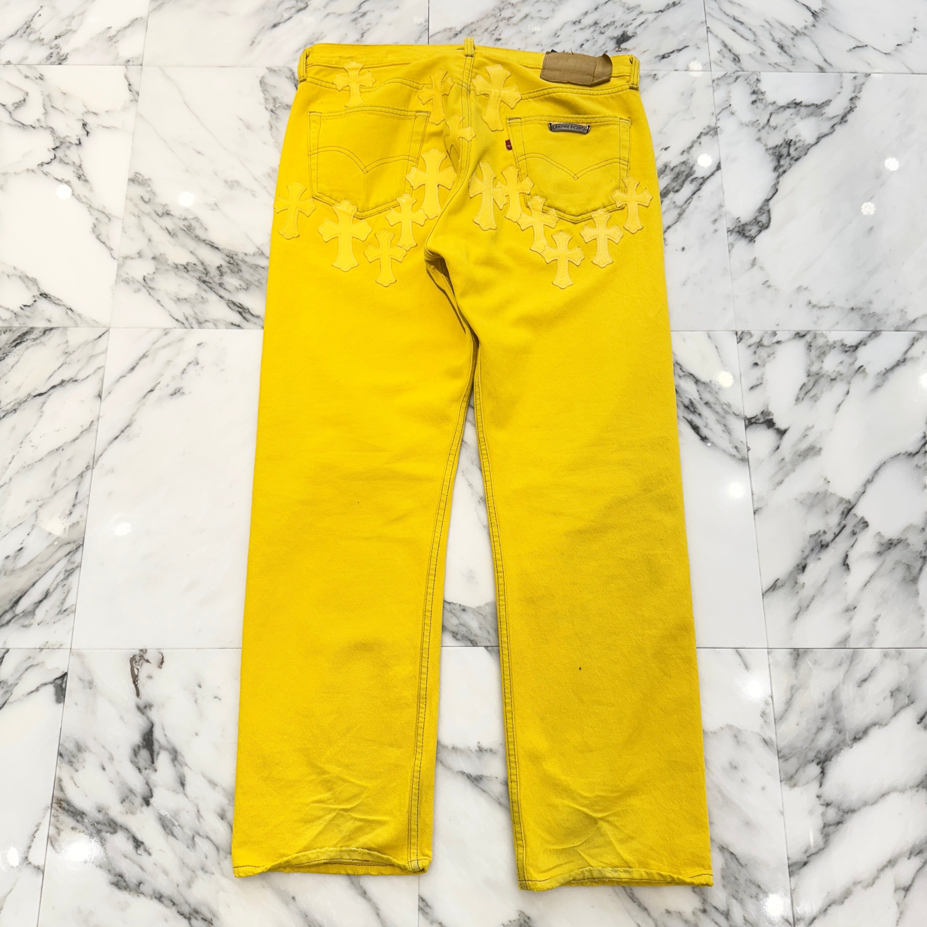 CHROME HEARTS × Levi's VNTG Large Cross Patch & Back Cemetery Leather Cross Patch Denim Pants Size 34 クロムハーツ × リーバイス ヴィンテージ ラージクロスパッチ&バックセメタリークロスレザーパッチ デニムパンツ ジーンズ サイズ34