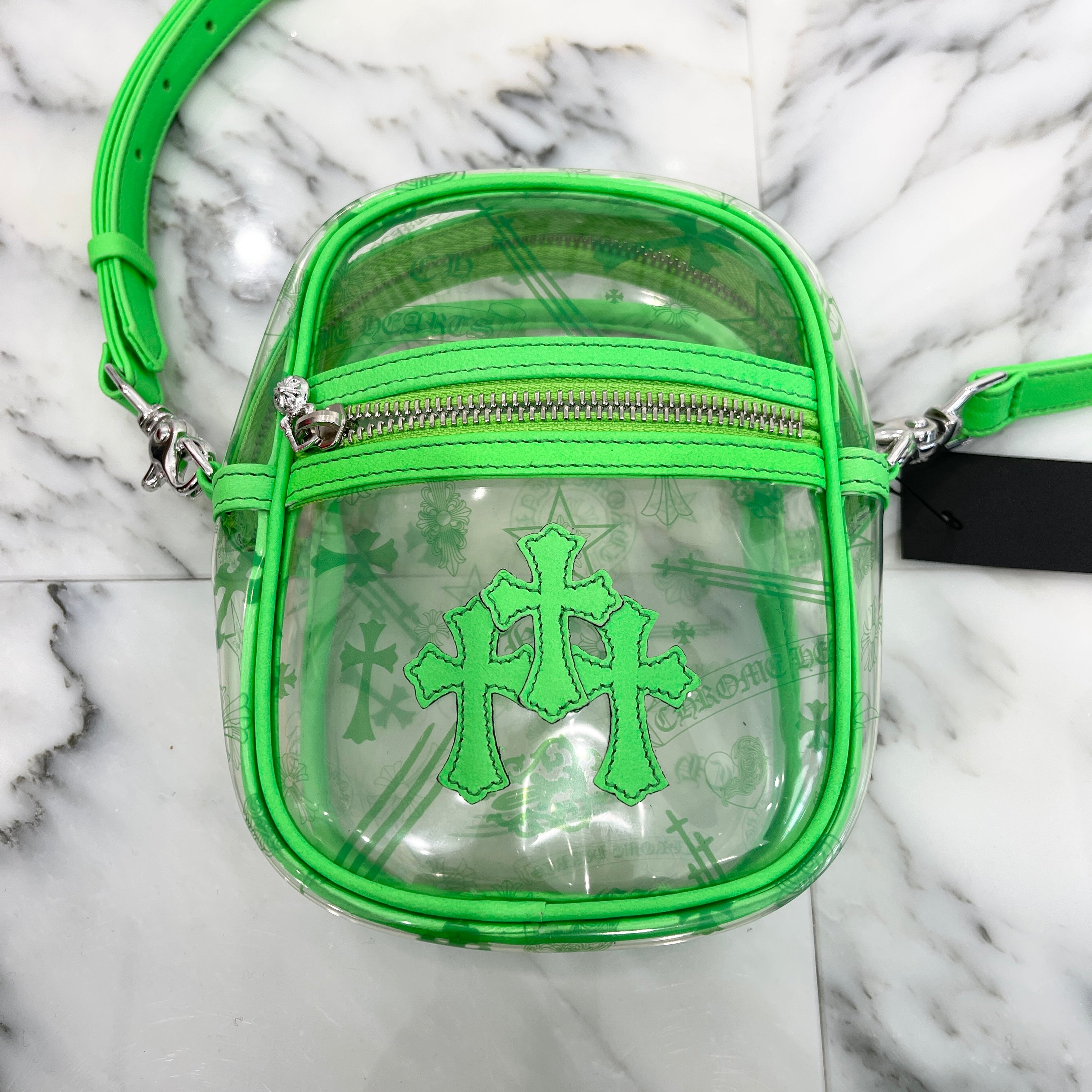 CHROME HEARTS TAKAMINI PVC 3 Cemetery Cross Patch Leather Shoulder Bag クロムハーツ タカミニ PVC 3セメタリークロスパッチ レザーショルダーバッグ
