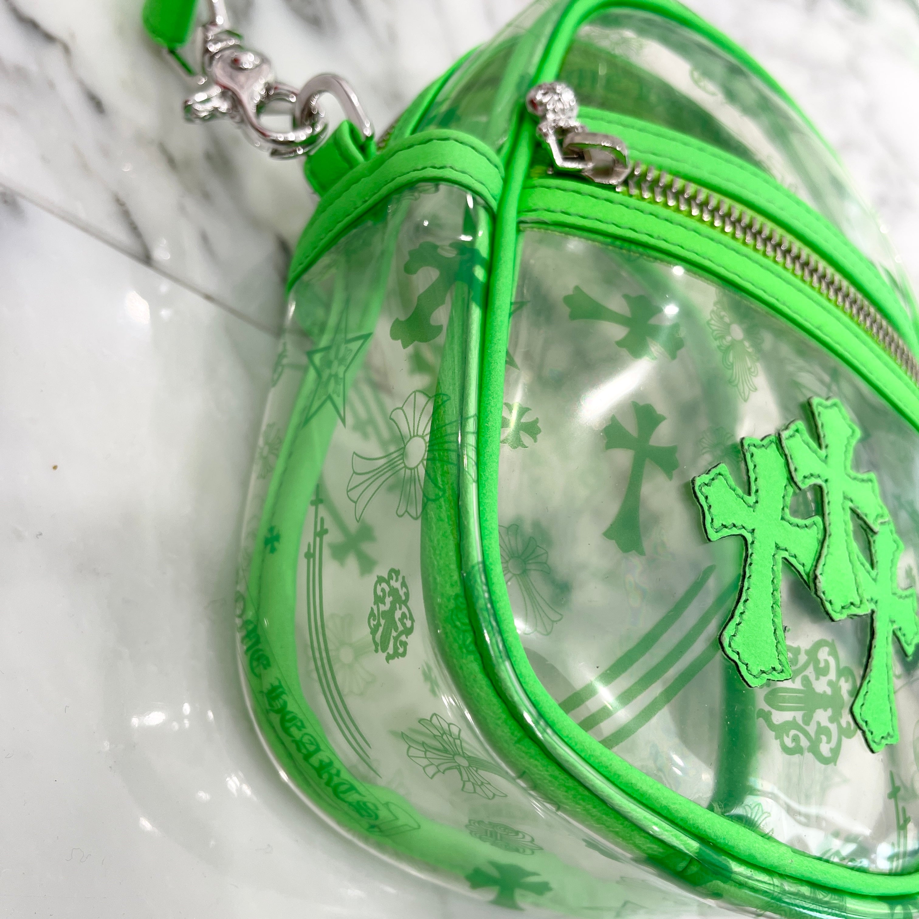 CHROME HEARTS TAKAMINI PVC 3 Cemetery Cross Patch Leather Shoulder Bag クロムハーツ タカミニ PVC 3セメタリークロスパッチ レザーショルダーバッグ