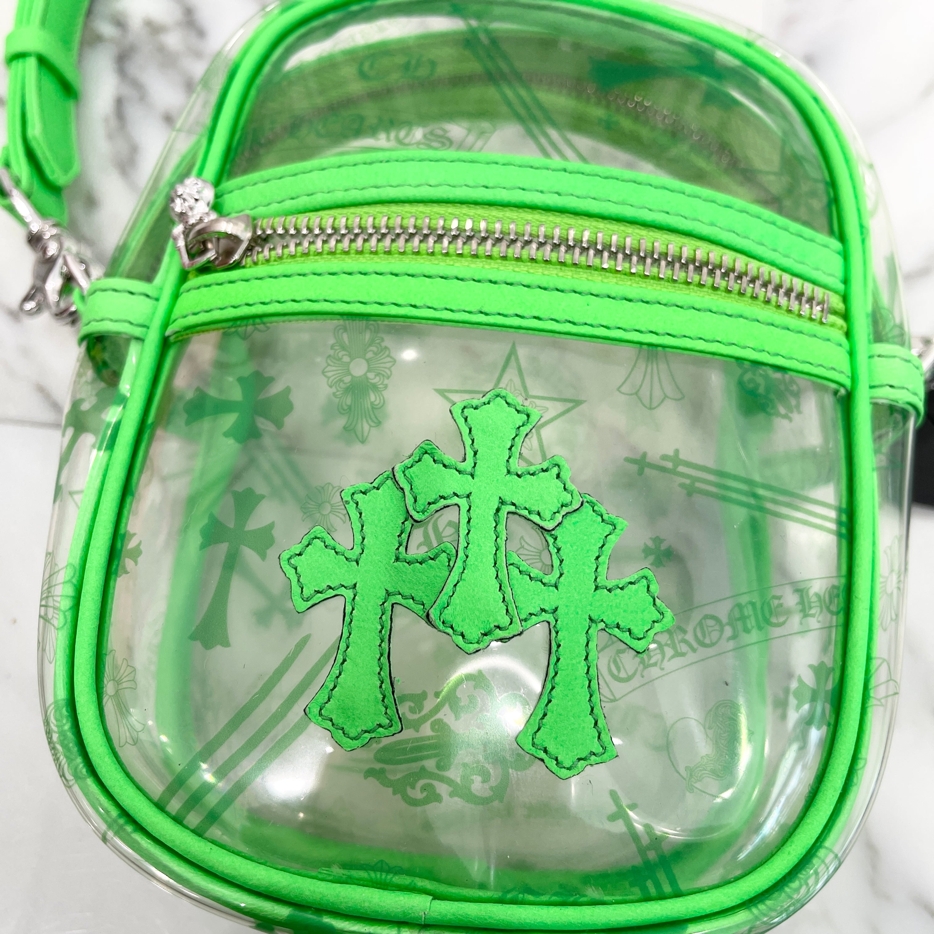 CHROME HEARTS TAKAMINI PVC 3 Cemetery Cross Patch Leather Shoulder Bag クロムハーツ タカミニ PVC 3セメタリークロスパッチ レザーショルダーバッグ