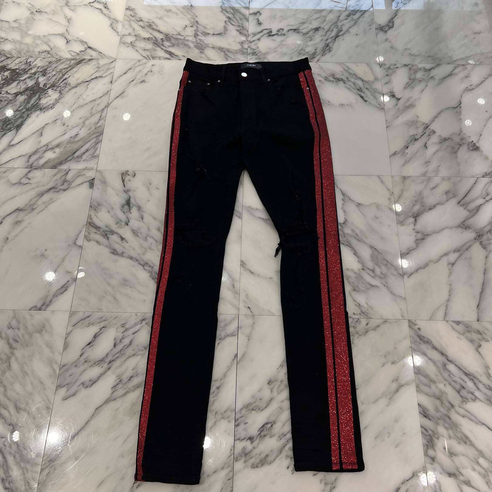AMIRI Glitter Sideline Distressed Pants Size 31 アミリ グリッターサイドラインダメージパンツ サイズ31