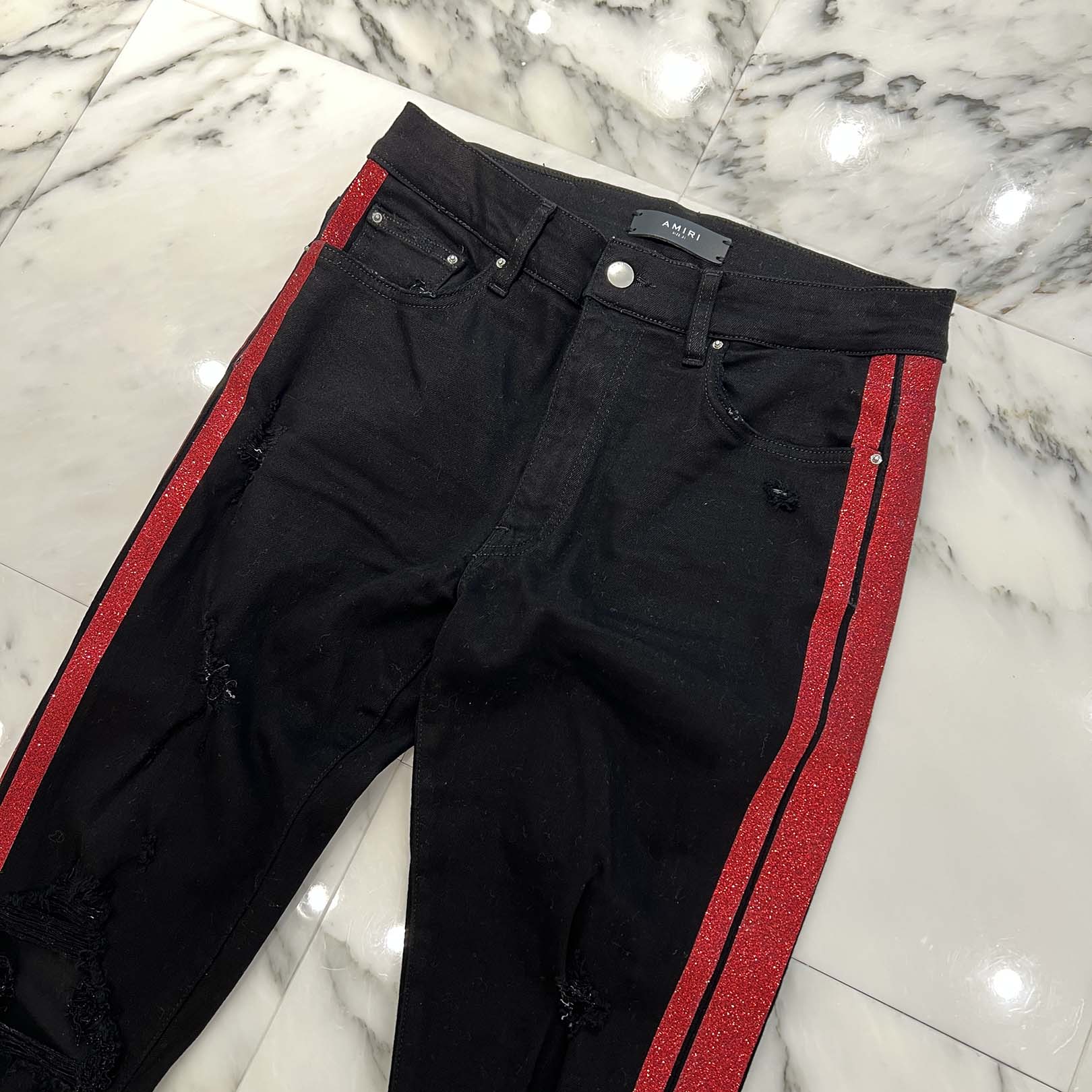 AMIRI Glitter Sideline Distressed Pants Size 31 アミリ グリッターサイドラインダメージパンツ サイズ31