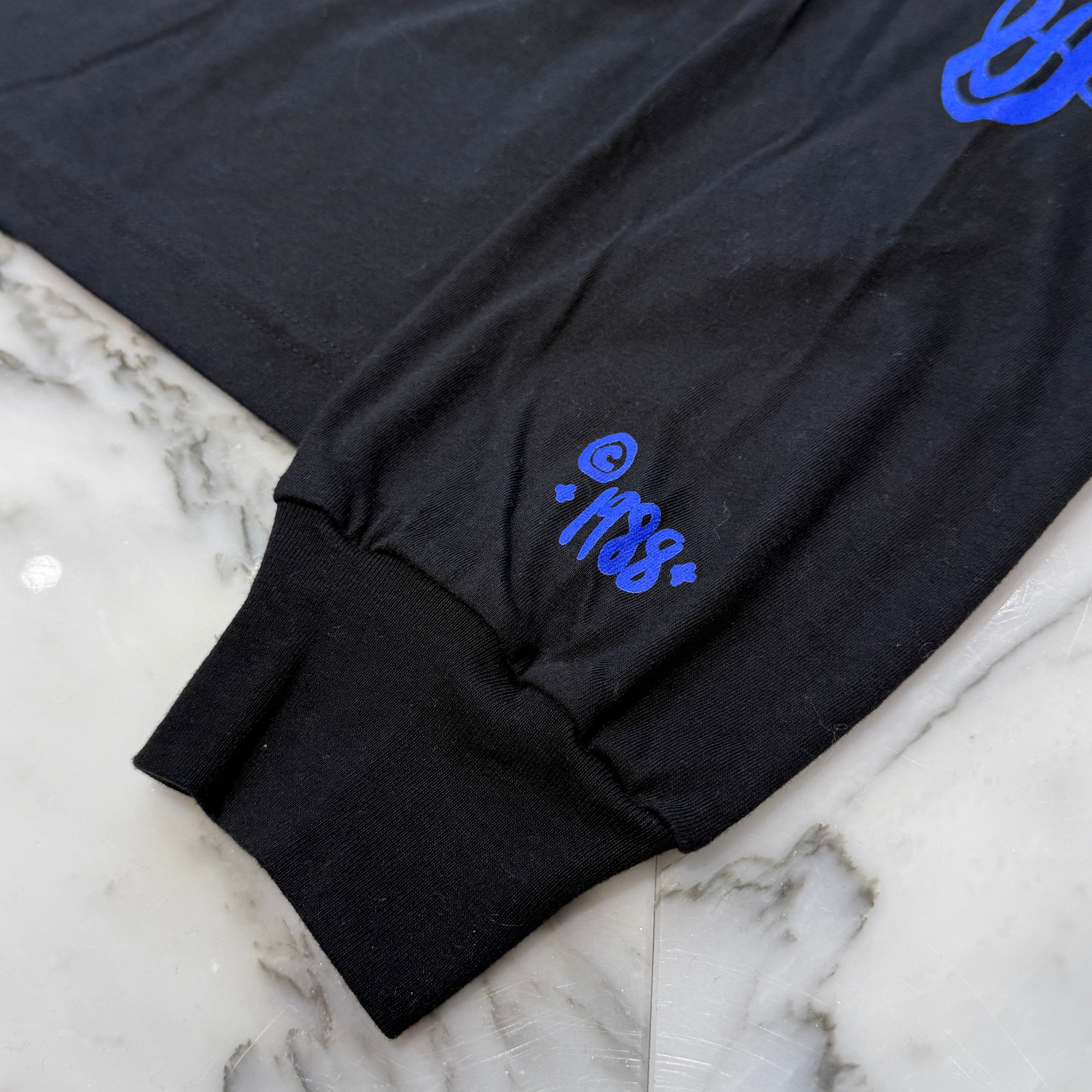 CHROME HEARTS 2024AW Old English Neck Logo Neon Blue Long Sleeve Tee Size XL クロムハーツ オールドイングリッシュネックロゴネオンブルーロングスリーブTシャツ サイズXL