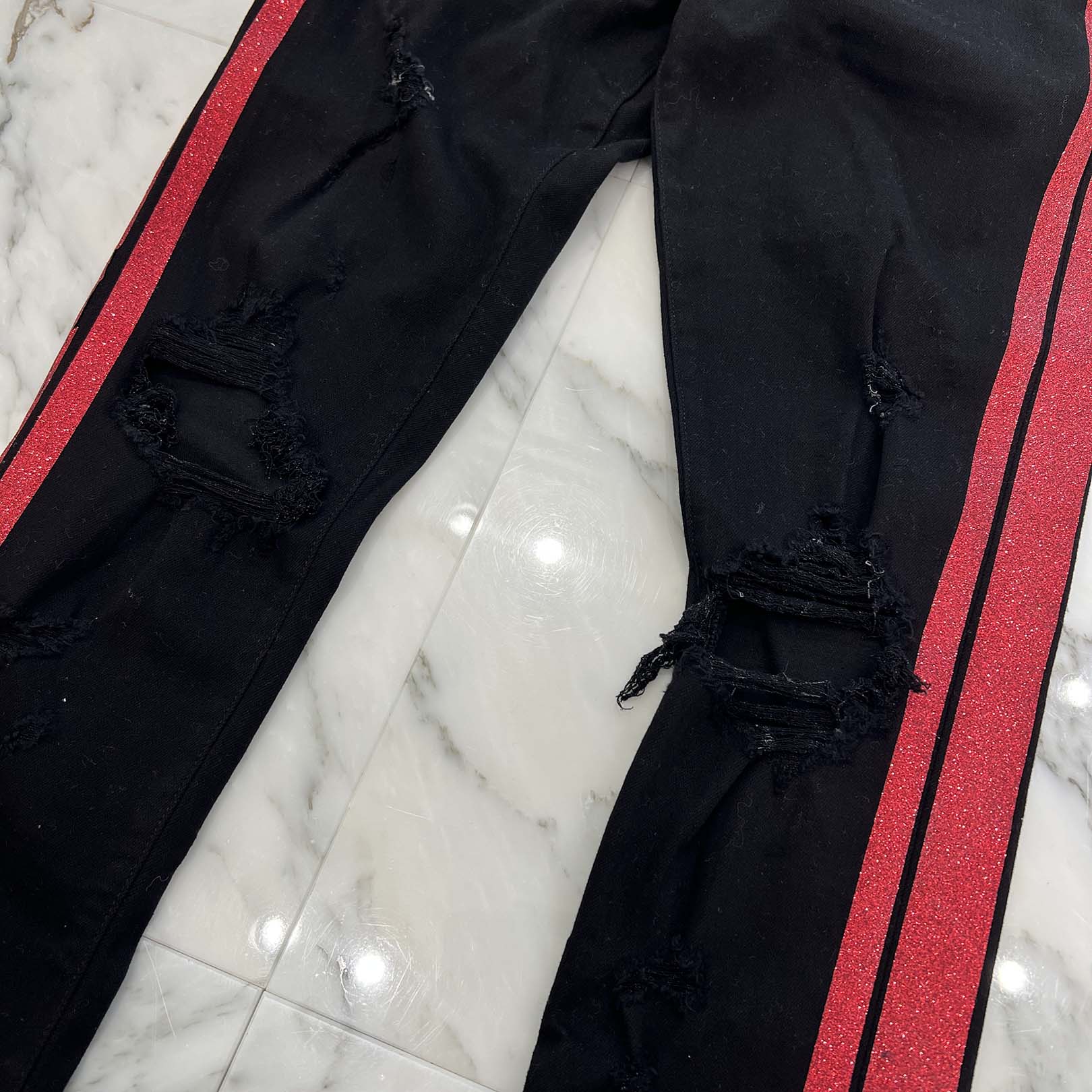 AMIRI Glitter Sideline Distressed Pants Size 31 アミリ グリッターサイドラインダメージパンツ サイズ31