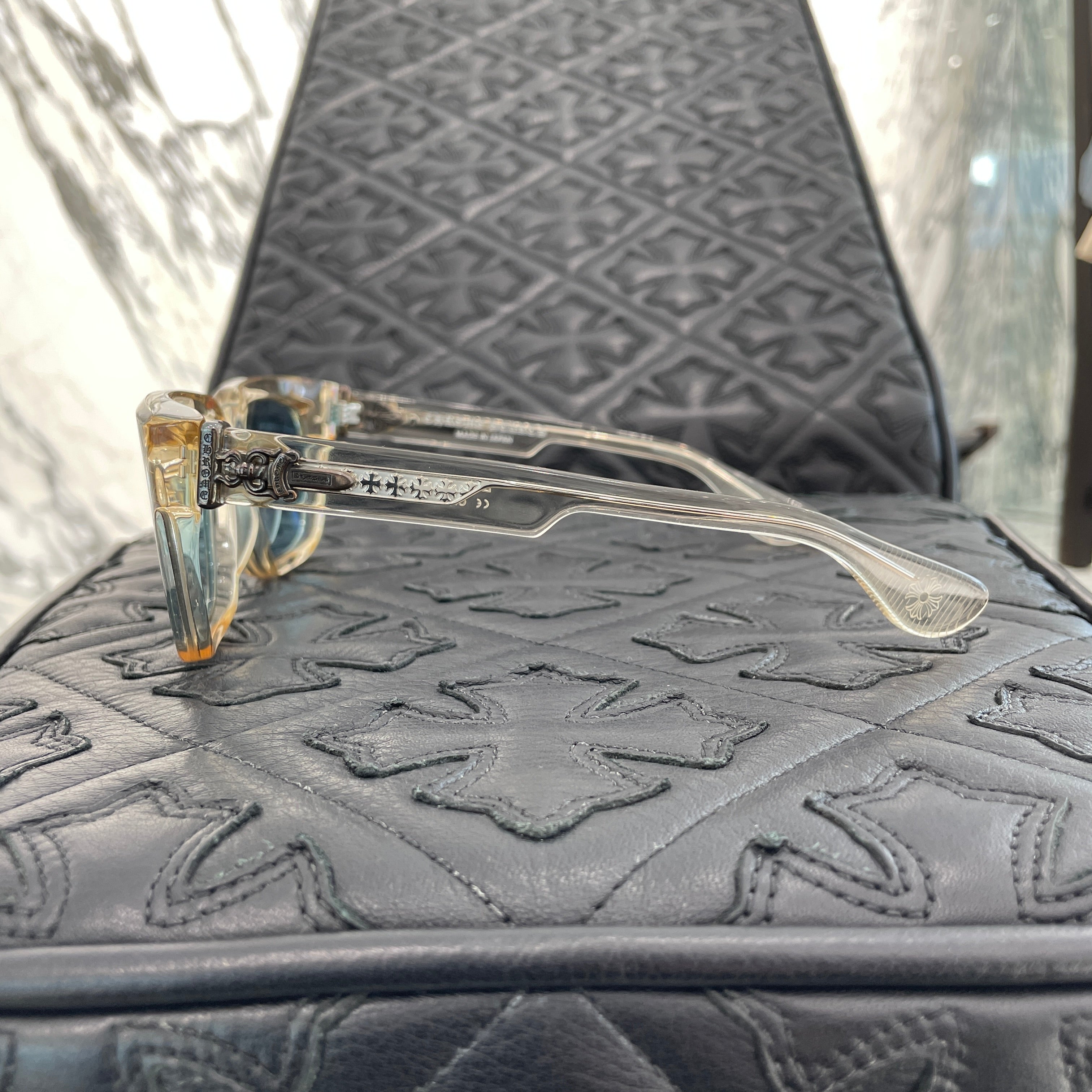 CHROME HEARTS BOX-OFFICER Crea Sunglasses Size 66□19-144 クロムハーツ ボックス-オフィサー クリア サングラス サイズ66□19-144