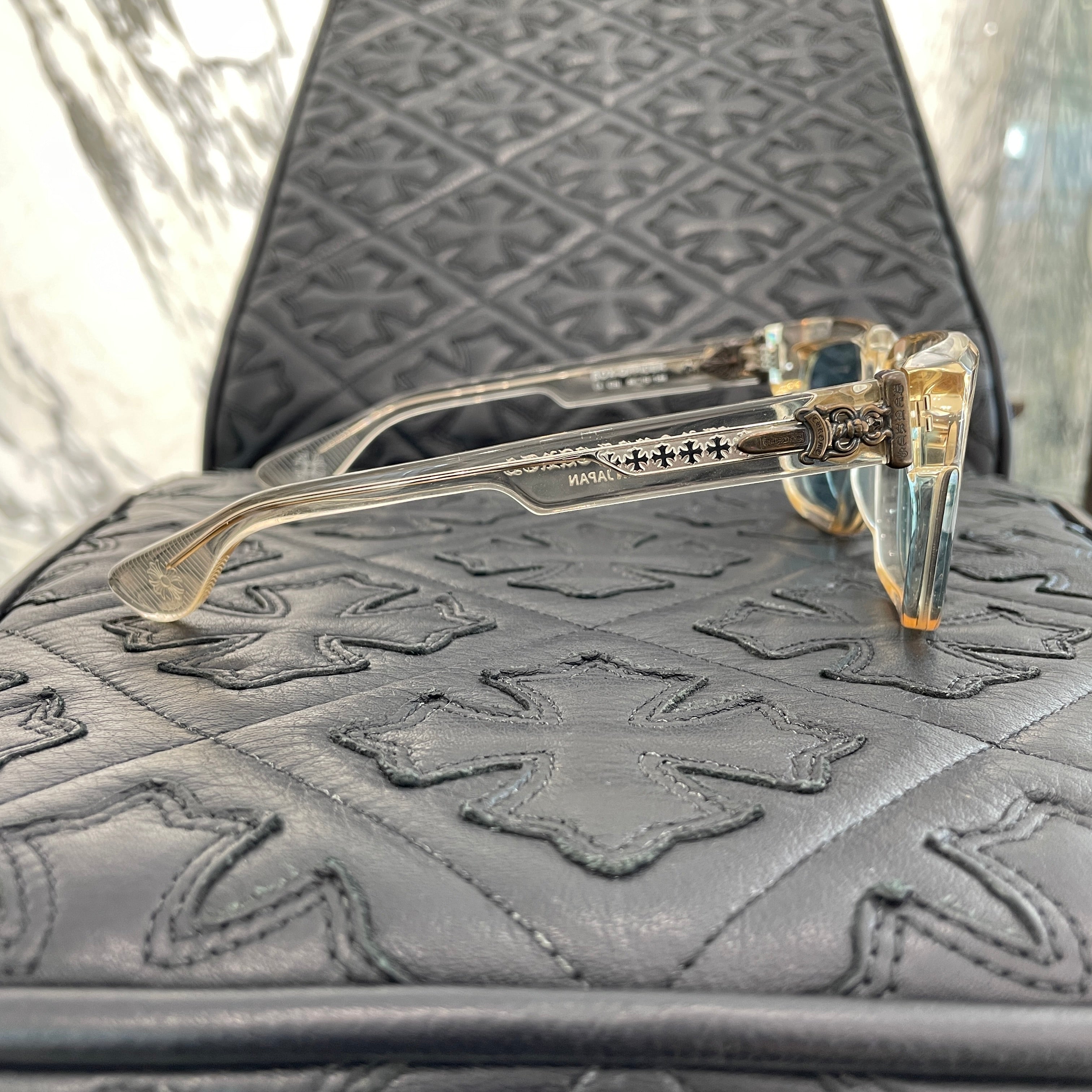 CHROME HEARTS BOX-OFFICER Crea Sunglasses Size 66□19-144