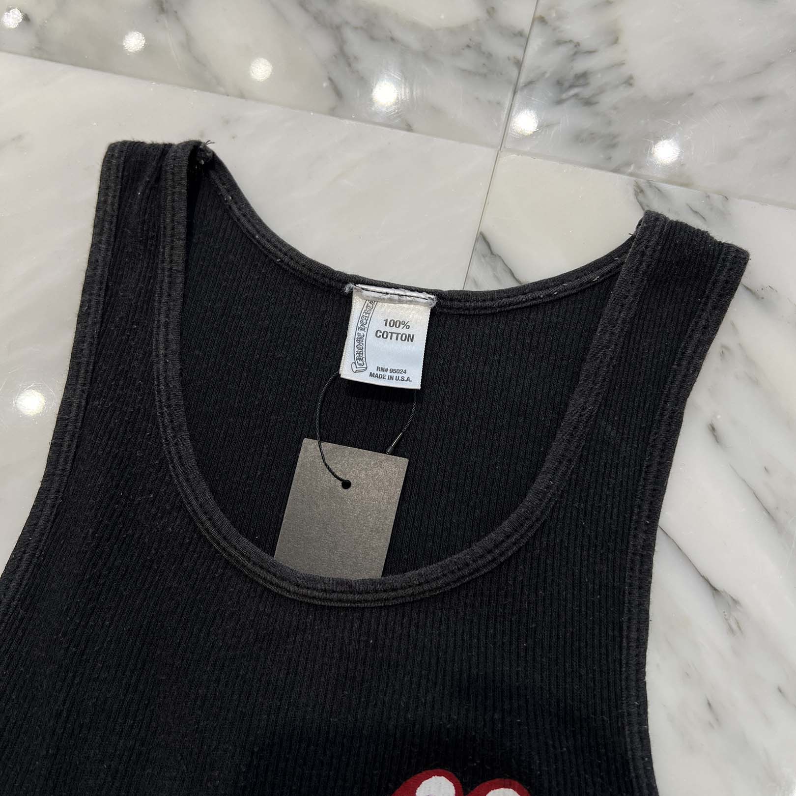 CHROME HEARTS × The Rolling Stones Lip And Tongue Horseshoe Lib Tank Top クロムハーツ × ローリングストーンズ リップアンドタン ホースシュー リブ タンクトップ