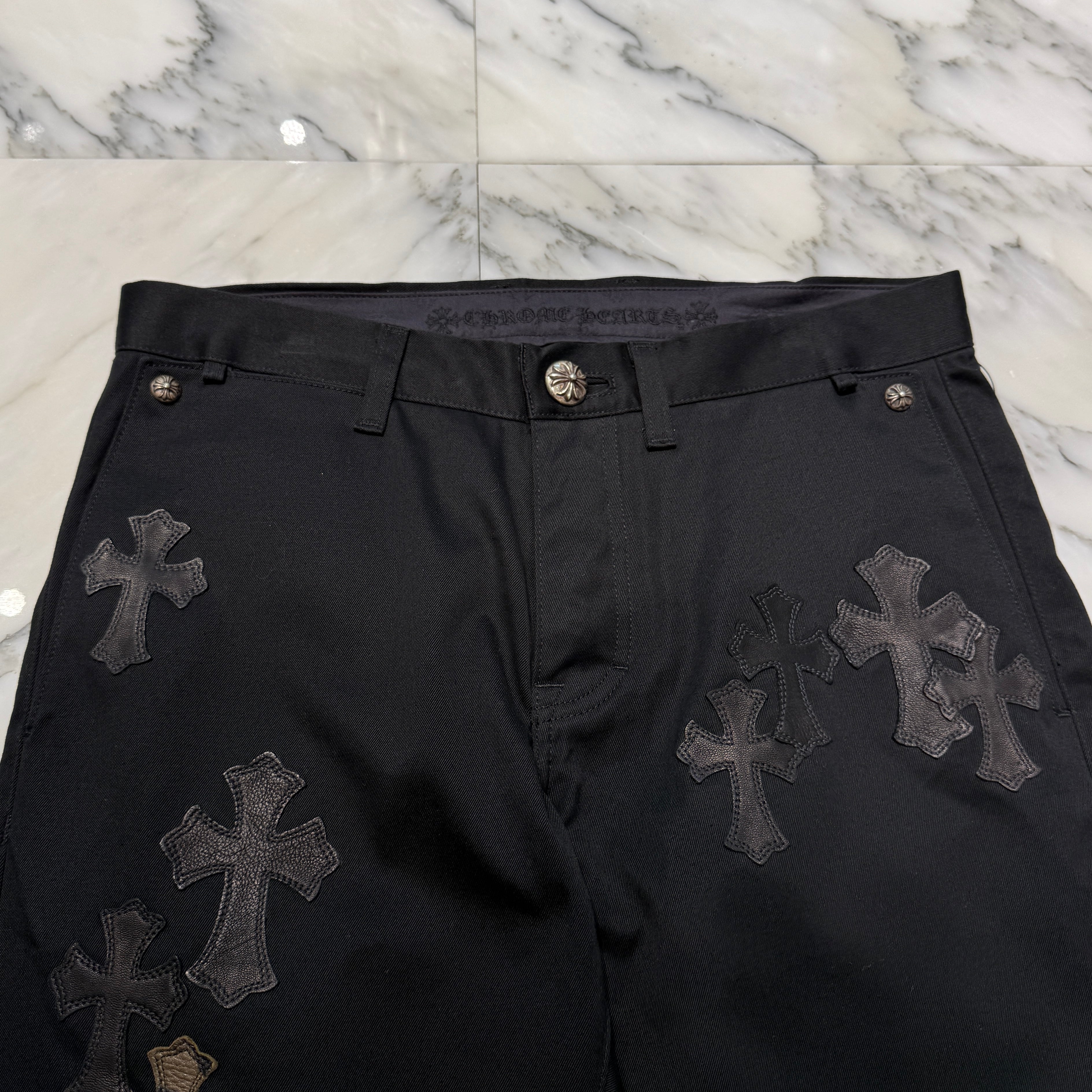 CHROME HEARTS Camouflage Cemetery Leather Cross Patch Chino Pants Size 32 クロムハーツ カモフラージュ セメタリー レザークロスパッチ チノパンツ サイズ32
