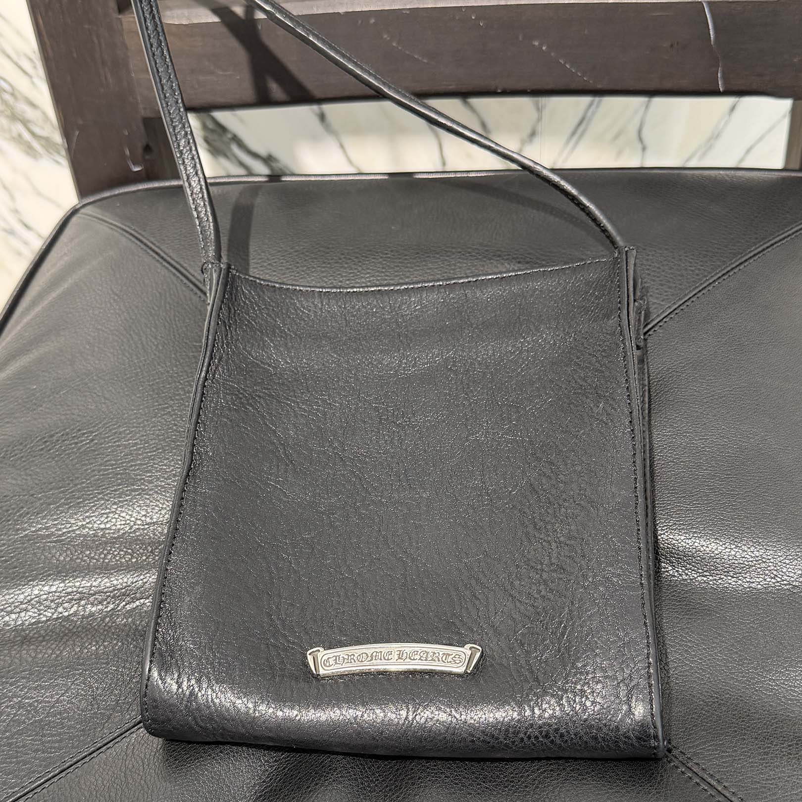 CHROME HEARTS Square Pocket 3 Cemetery Cross Leather Patch Shoulder Bag クロムハーツ スクエアポケット 3セメタリークロス レザーパッチ ショルダーバッグ