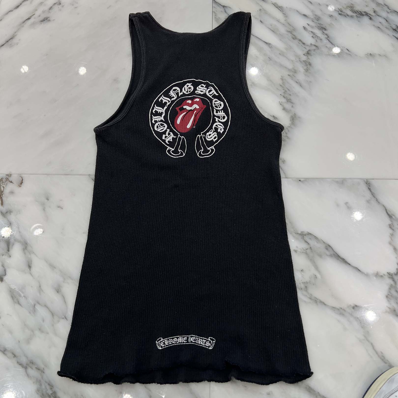 CHROME HEARTS × The Rolling Stones Lip And Tongue Horseshoe Lib Tank Top クロムハーツ × ローリングストーンズ リップアンドタン ホースシュー リブ タンクトップ